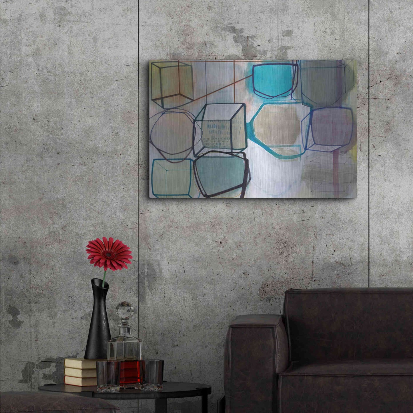 Luxe Metal Art 'Paper Abstract 3' by Naomi Taitz Duffy, Metal Wall Art,36x24