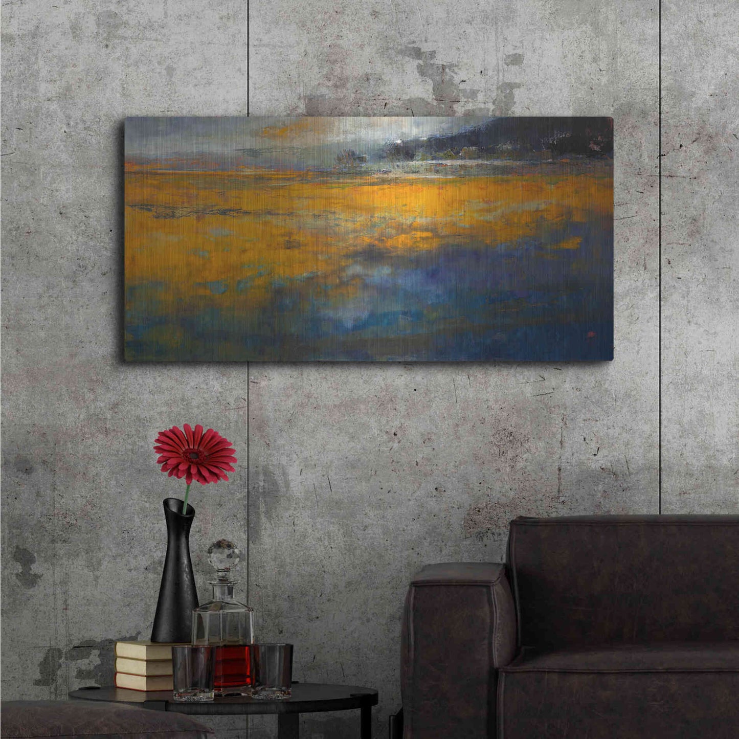 Luxe Metal Art 'Marshes' by Patrick Dennis, Metal Wall Art,48x24