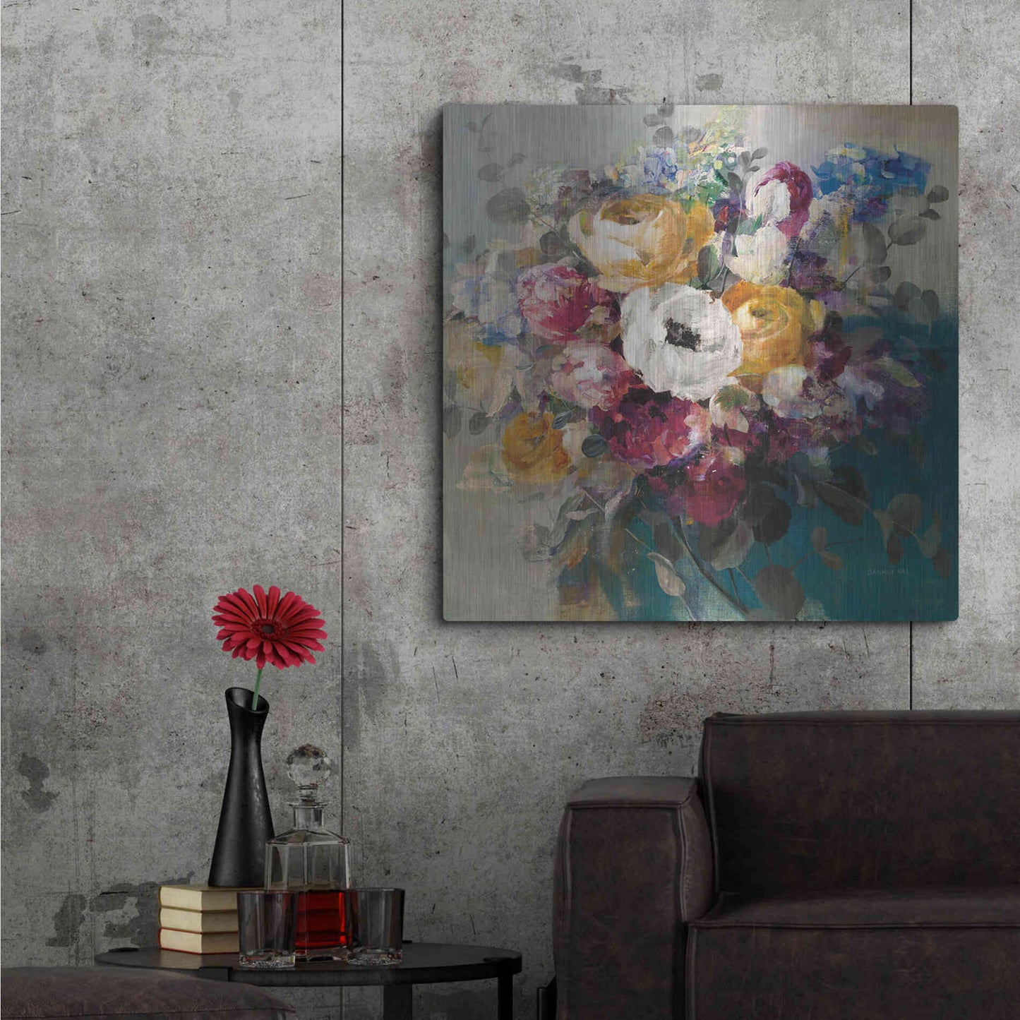 Luxe Metal Art 'Fall Bouquet' by Danhui Nai, Metal Wall Art,36x36