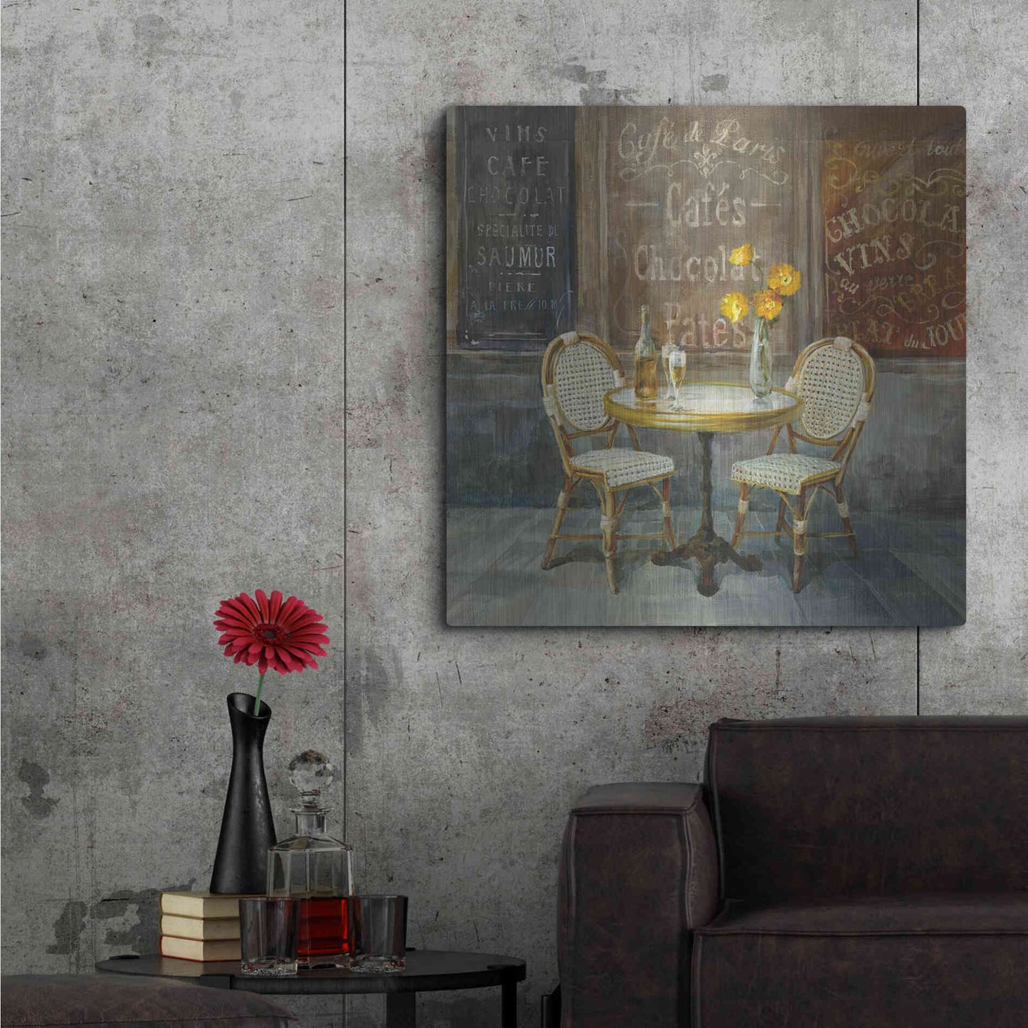 Luxe Metal Art 'French Cafe' by Danhui Nai, Metal Wall Art,36x36