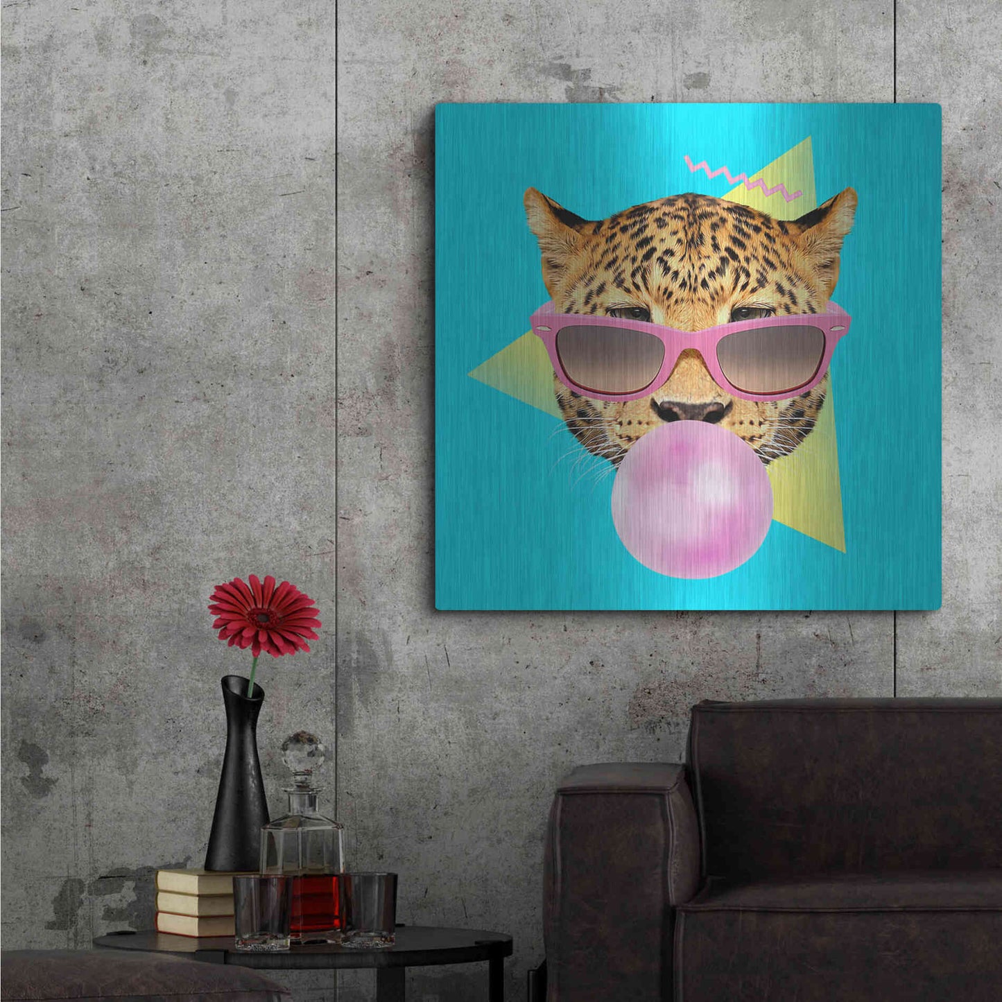 Luxe Metal Art 'Bubble Gum' by Robert Farkas, Metal Wall Art,36x36