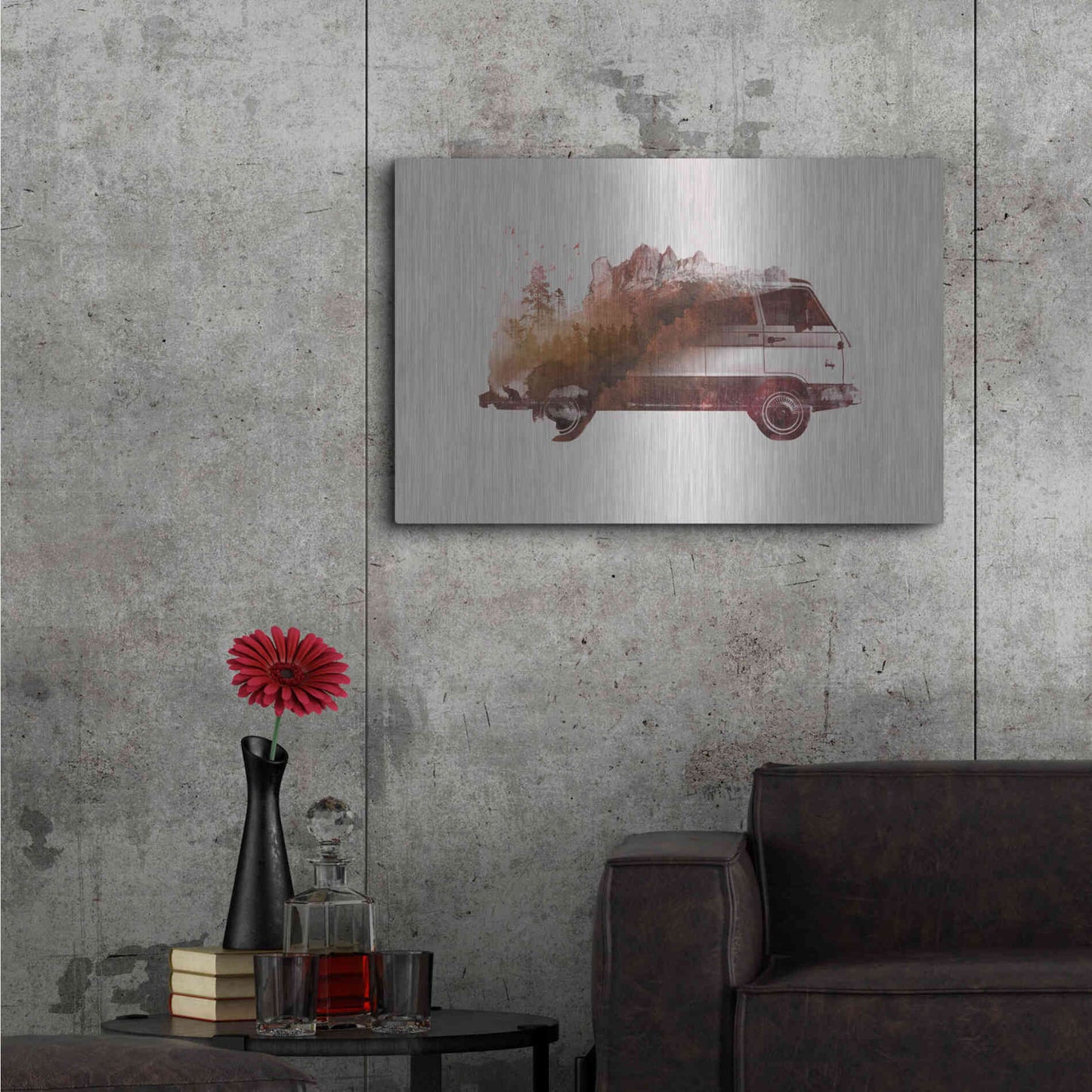 Luxe Metal Art 'Drive Me Back Home No. 1' by Robert Farkas, Metal Wall Art,36x24