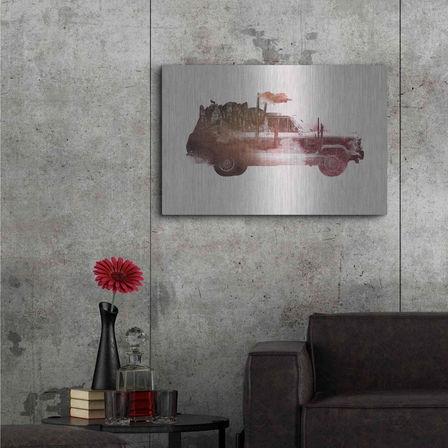 Luxe Metal Art 'Drive Me Back Home No. 2' by Robert Farkas, Metal Wall Art,36x24
