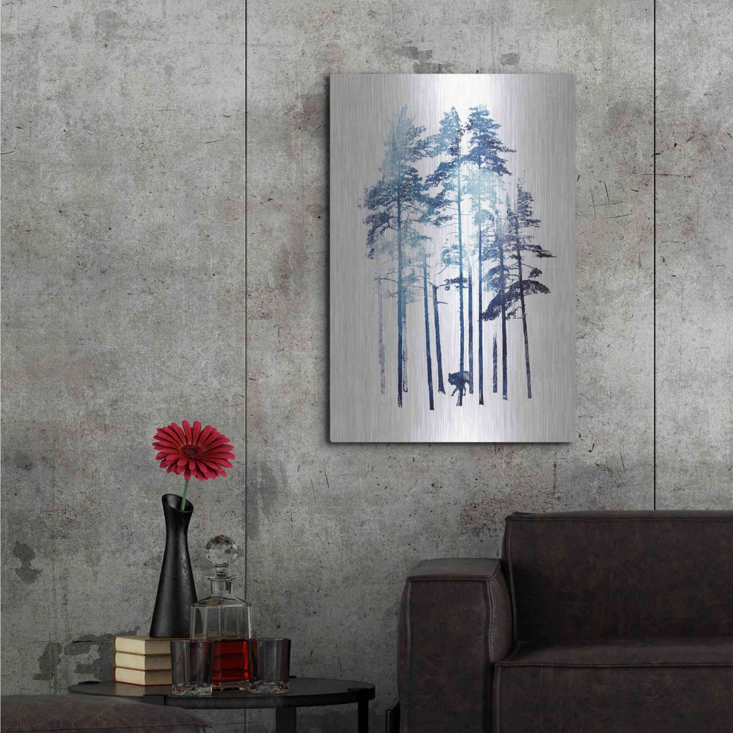 Luxe Metal Art 'Winter Wolf' by Robert Farkas, Metal Wall Art,24x36