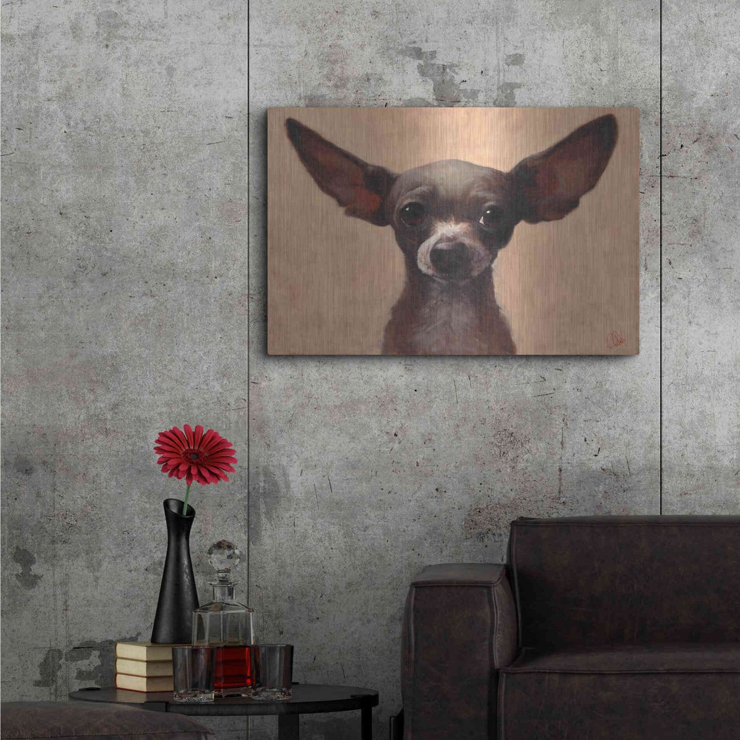 Luxe Metal Art 'Chihuahua' by Thomas Fluharty, Metal Wall Art,36x24