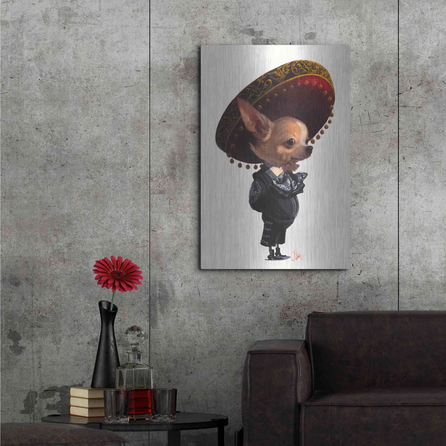 Luxe Metal Art 'Senorita' by Thomas Fluharty, Metal Wall Art,24x36