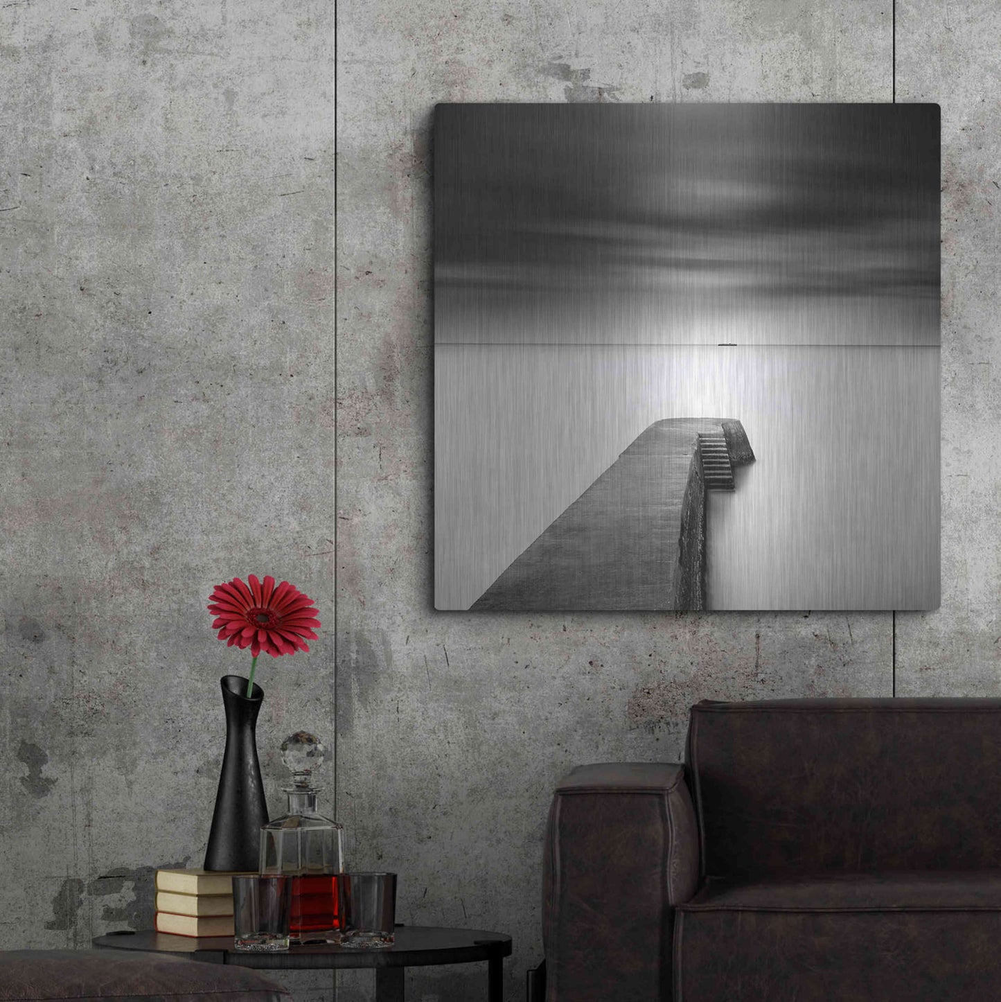 Luxe Metal Art 'The Jetty-Study #1' by Wilco Dragt, Metal Wall Art,36x36
