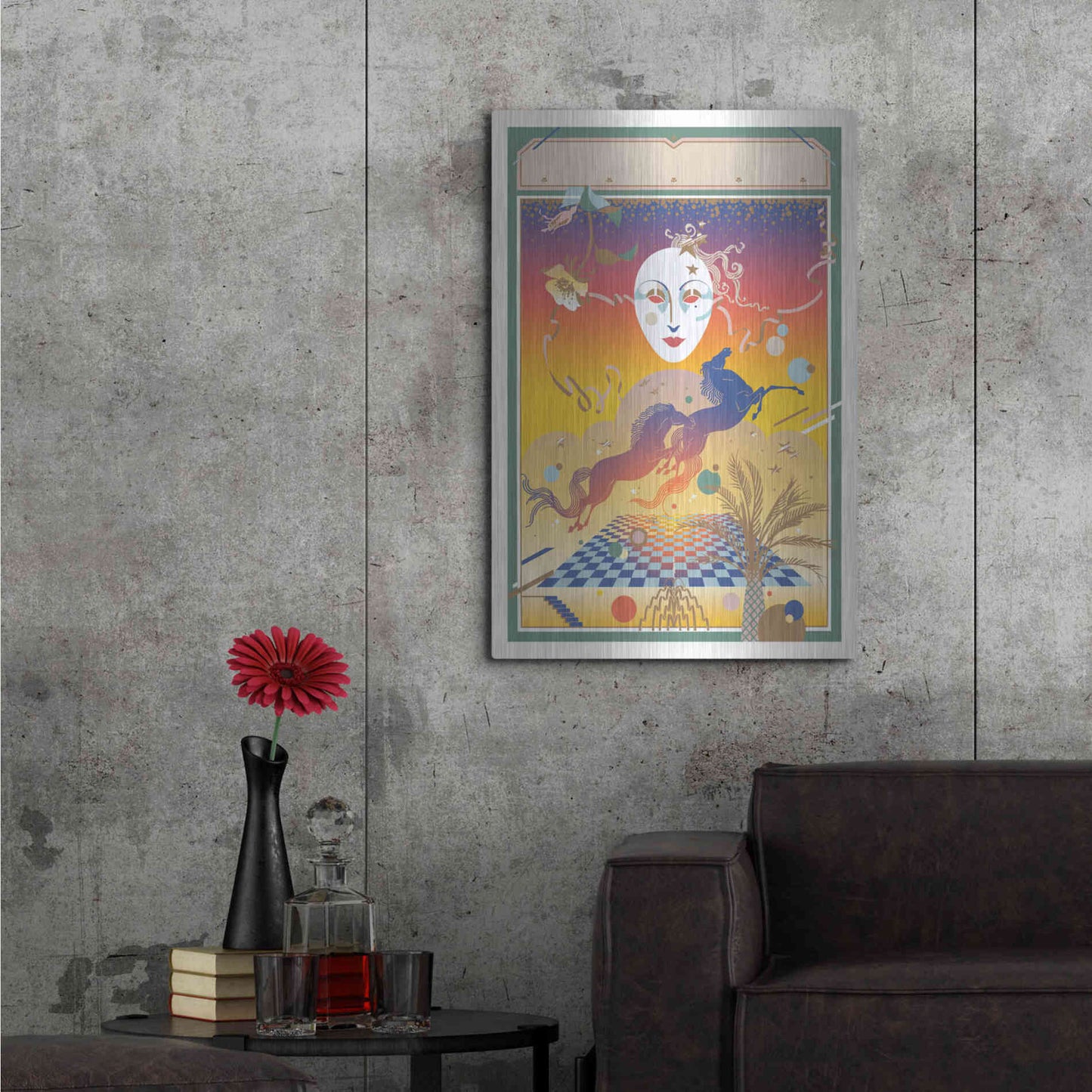 Luxe Metal Art 'Fantasy Mask' by David Chestnutt, Metal Wall Art,24x36