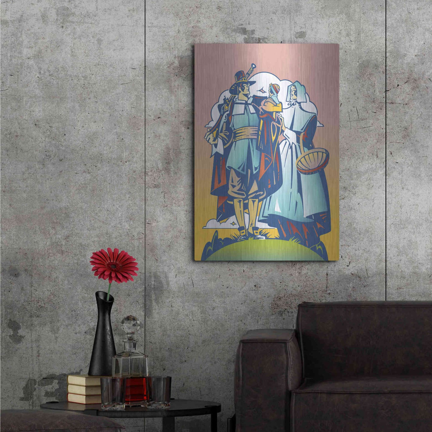 Luxe Metal Art 'New Pilgrim' by David Chestnutt, Metal Wall Art,24x36