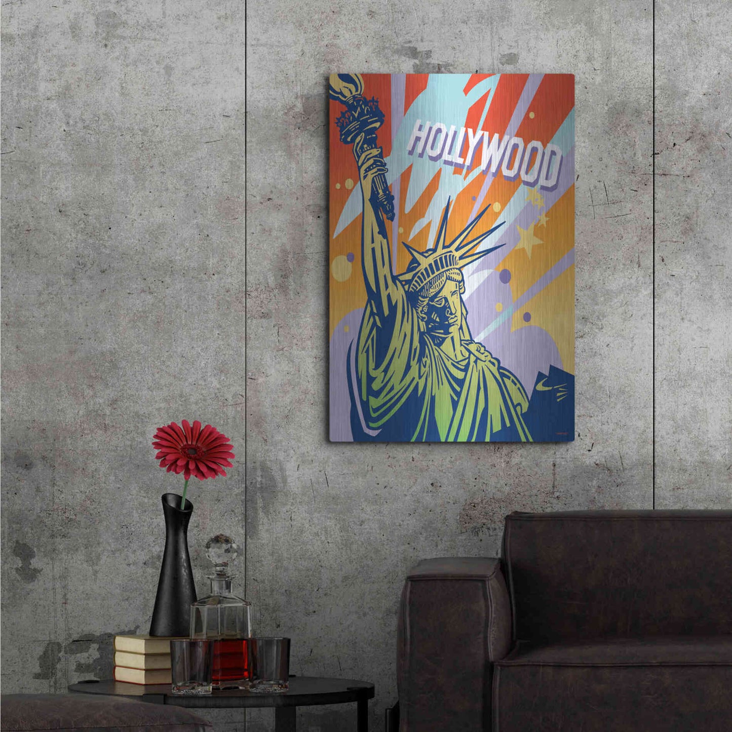 Luxe Metal Art 'New York LA' by David Chestnutt, Metal Wall Art,24x36