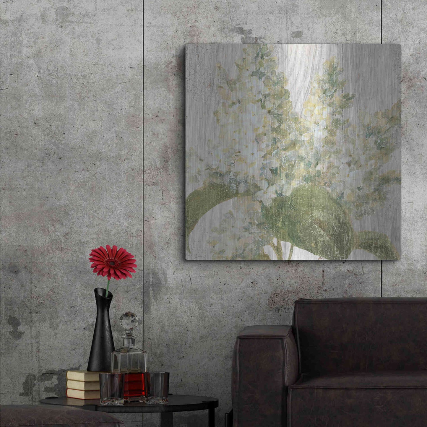 Luxe Metal Art 'Scented Cottage Florals II Crop' by Danhui Nai, Metal Wall Art,36x36
