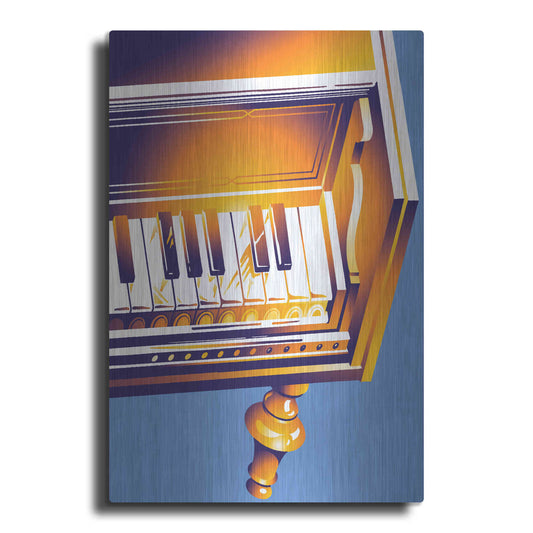 Luxe Metal Art 'Old Piano' by David Chestnutt, Metal Wall Art