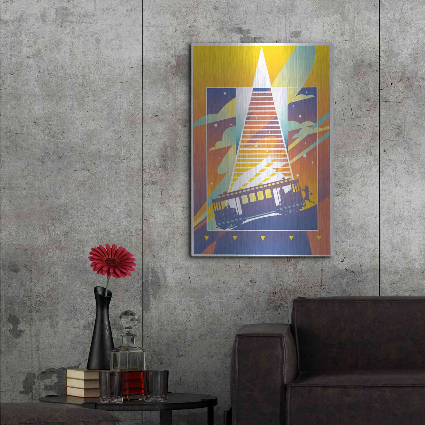 Luxe Metal Art 'San Francisco' by David Chestnutt, Metal Wall Art,24x36