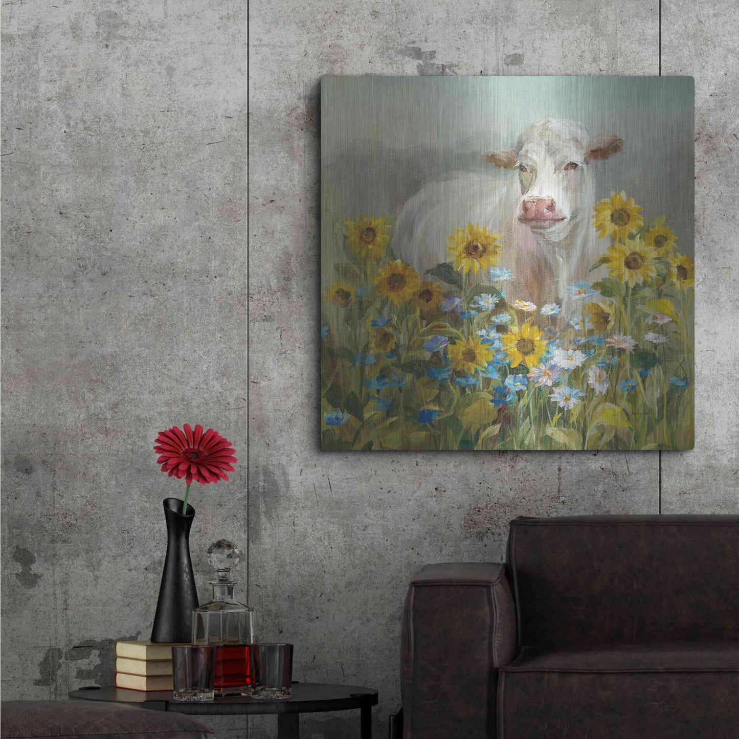 Luxe Metal Art 'Farm and Field I v2 Crop' by Danhui Nai, Metal Wall Art,36x36