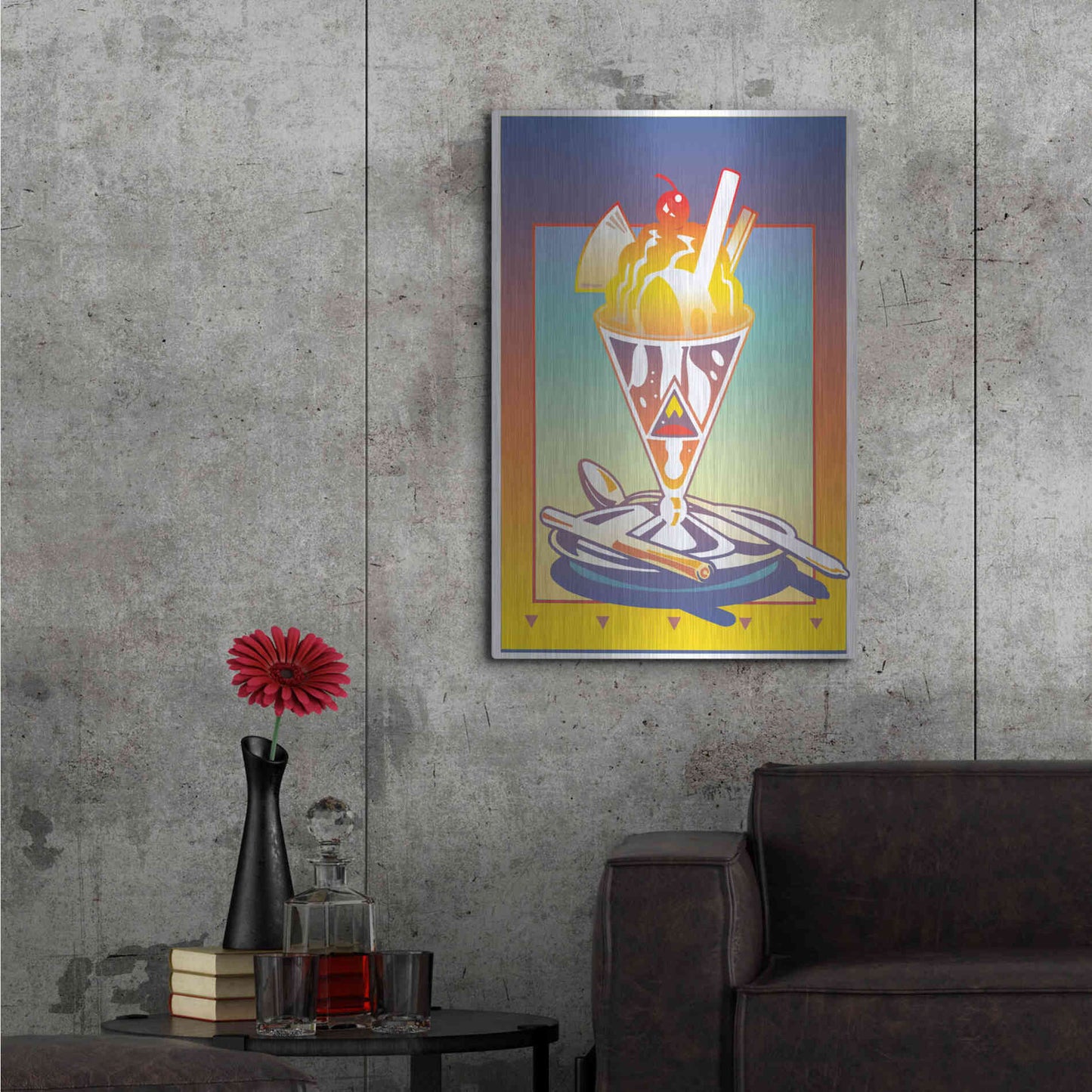Luxe Metal Art 'Sunday Bloody Sundae' by David Chestnutt, Metal Wall Art,24x36