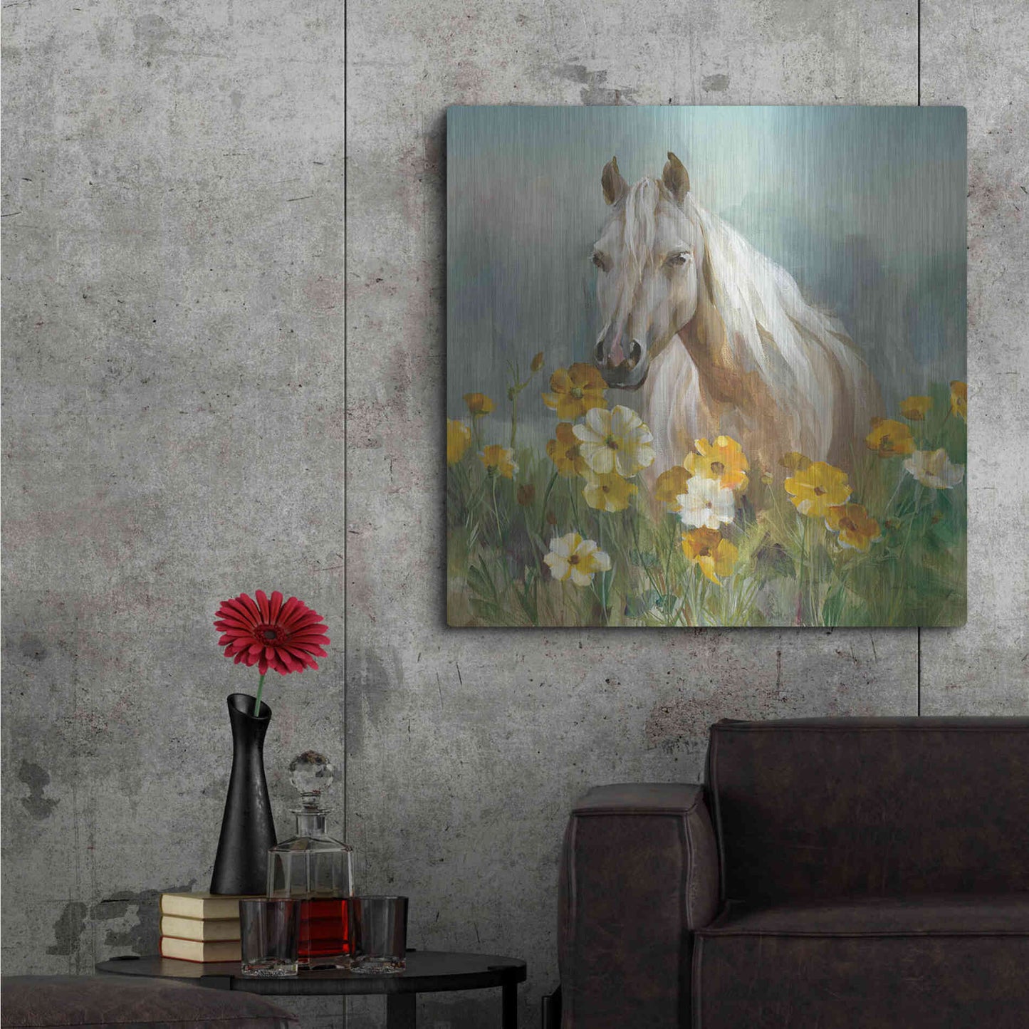 Luxe Metal Art 'Farm and Field II Crop' by Danhui Nai, Metal Wall Art,36x36