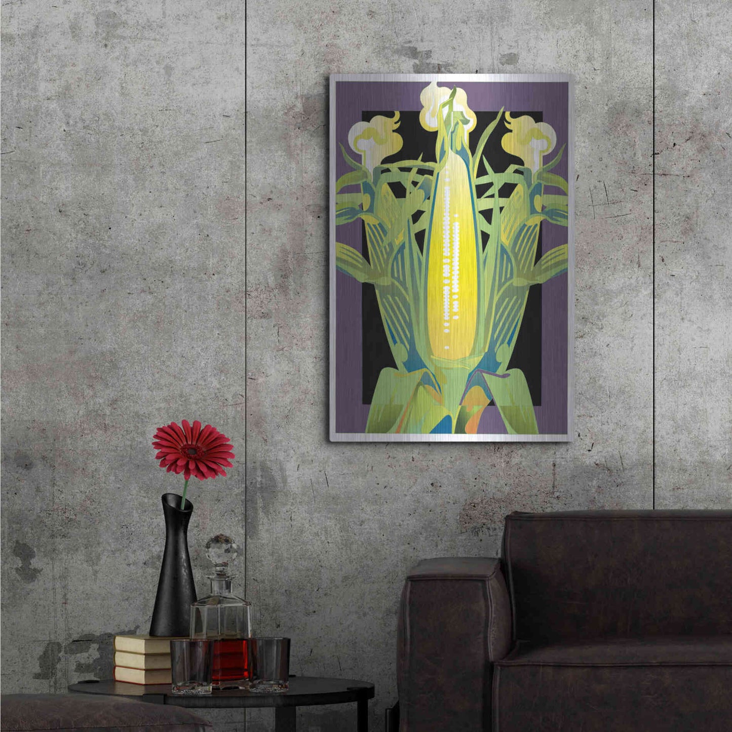 Luxe Metal Art 'Corn' by David Chestnutt, Metal Wall Art,24x36