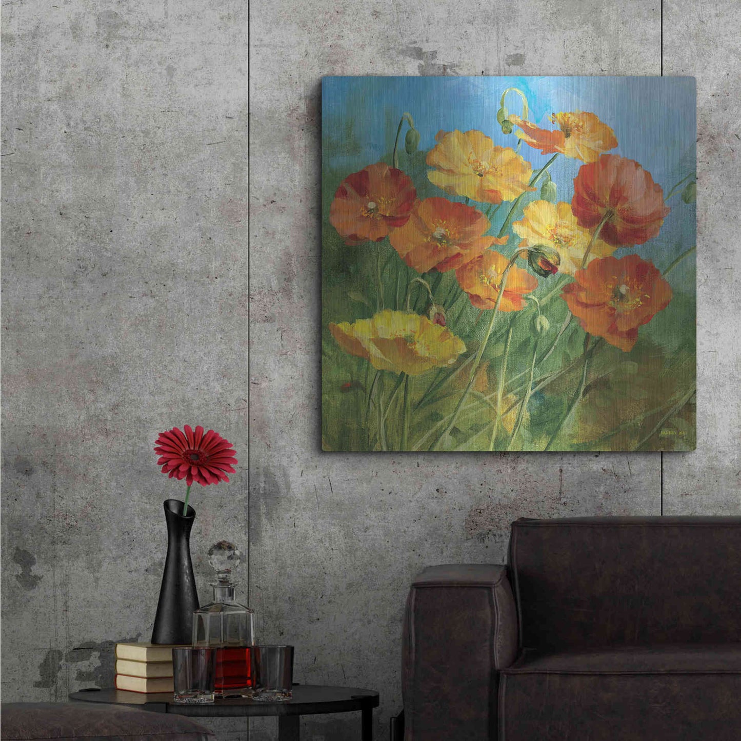 Luxe Metal Art 'Summer Field IV' by Danhui Nai, Metal Wall Art,36x36