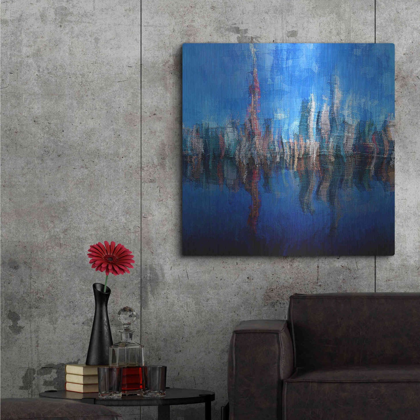 Luxe Metal Art 'Shanghai' by David Manlove, Metal Wall Art,36x36