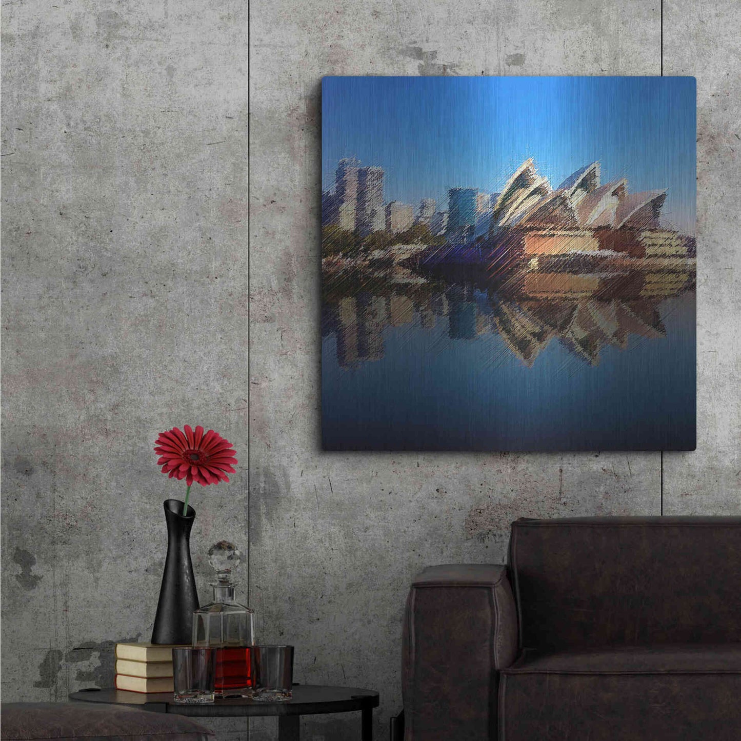 Luxe Metal Art 'The Opera House' by David Manlove, Metal Wall Art,36x36
