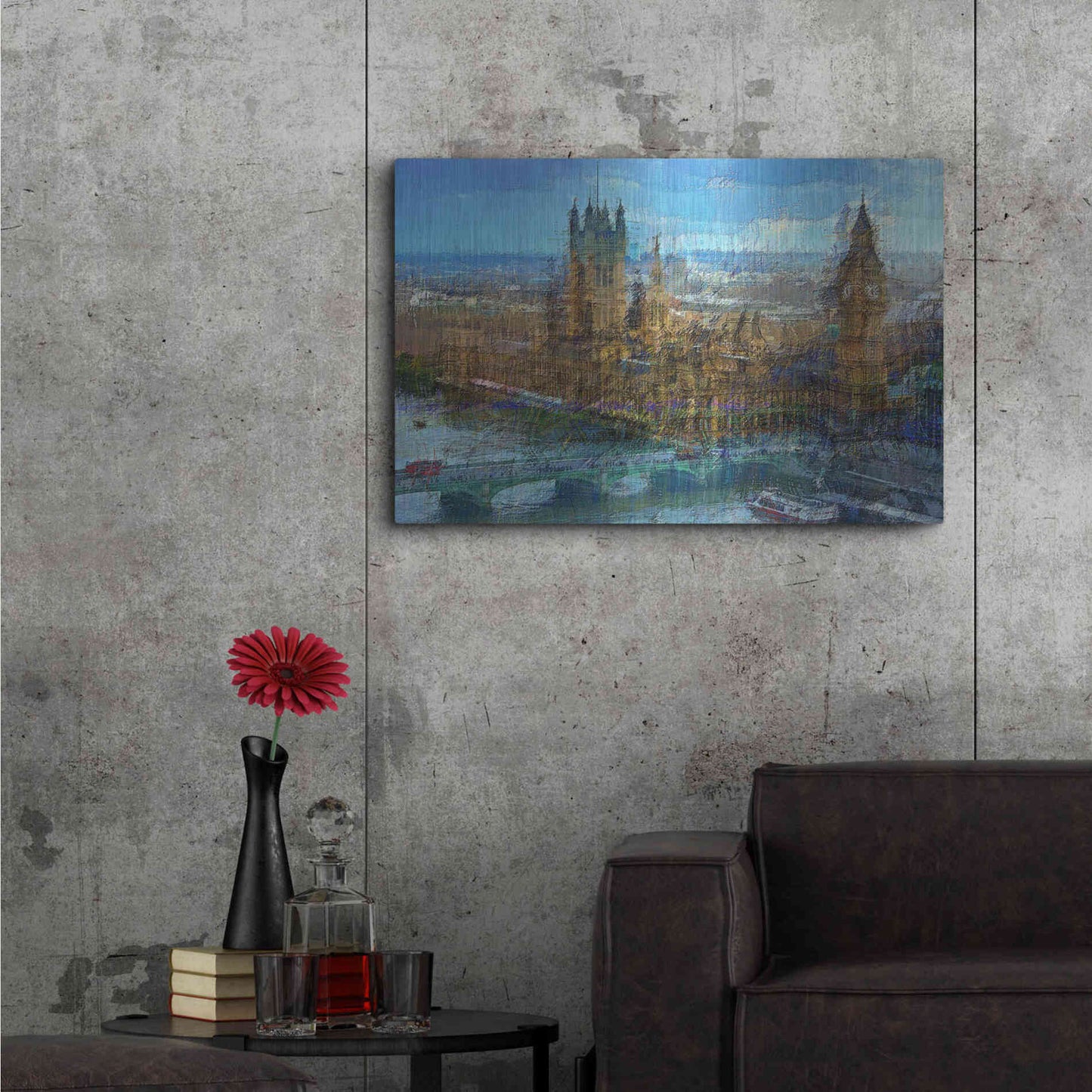 Luxe Metal Art 'Westminster A' by David Manlove, Metal Wall Art,36x24