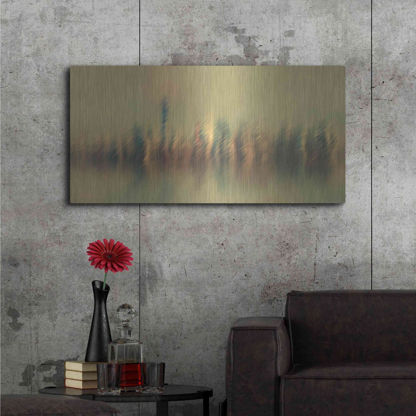 Luxe Metal Art 'New York Mist' by David Manlove, Metal Wall Art,48x24