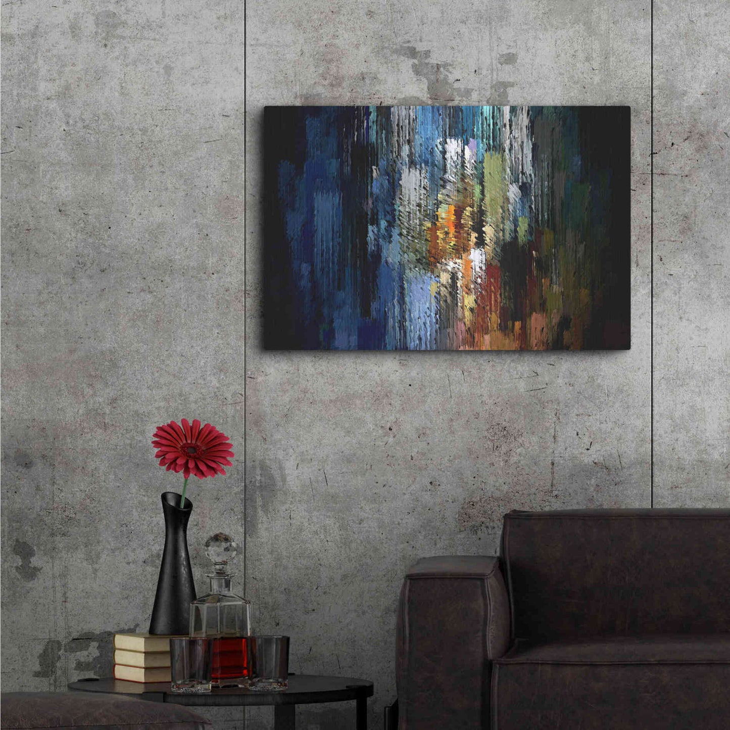 Luxe Metal Art 'Urban Brush 2' by David Manlove, Metal Wall Art,36x24