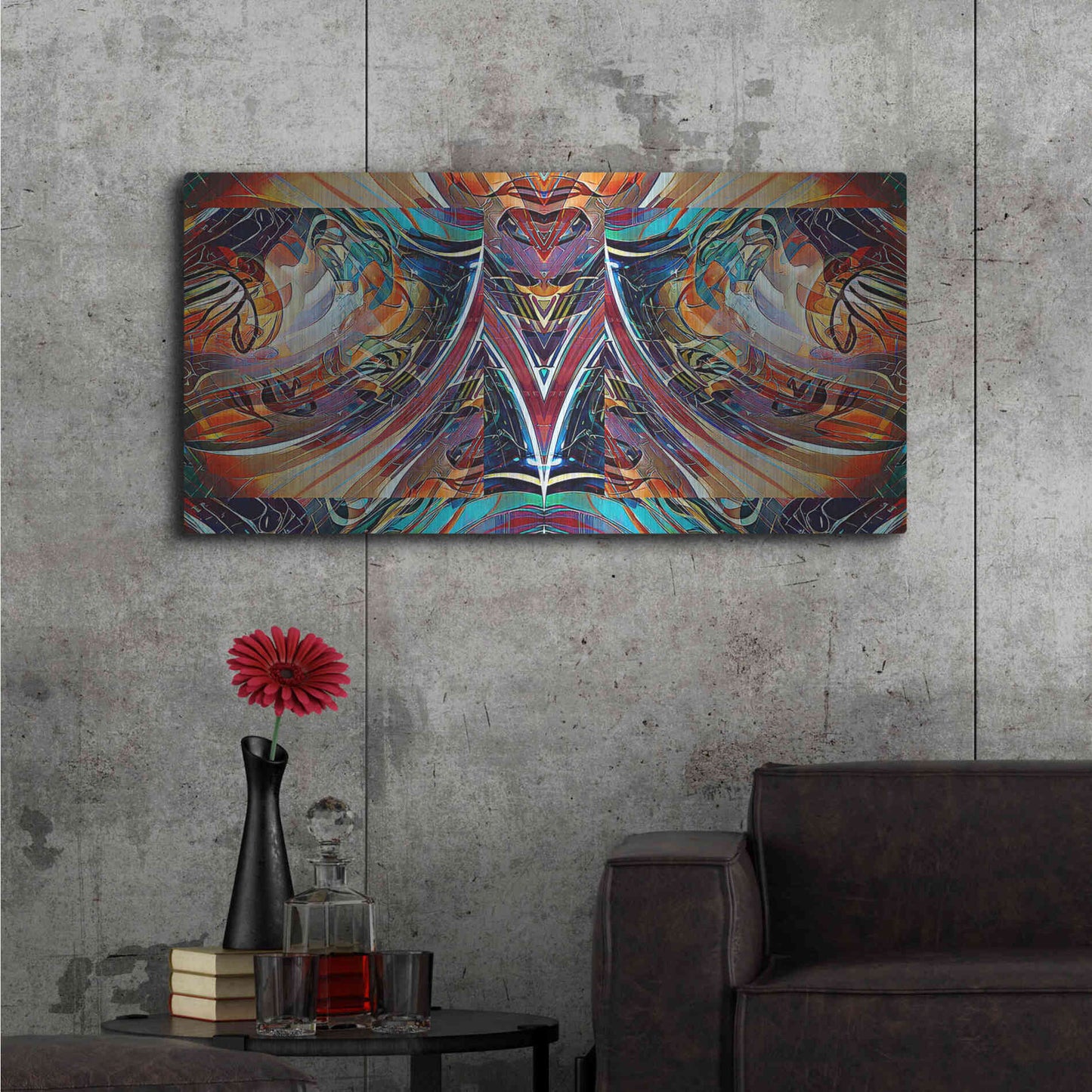 Luxe Metal Art 'Musical Glass II' by David Manlove, Metal Wall Art,48x24