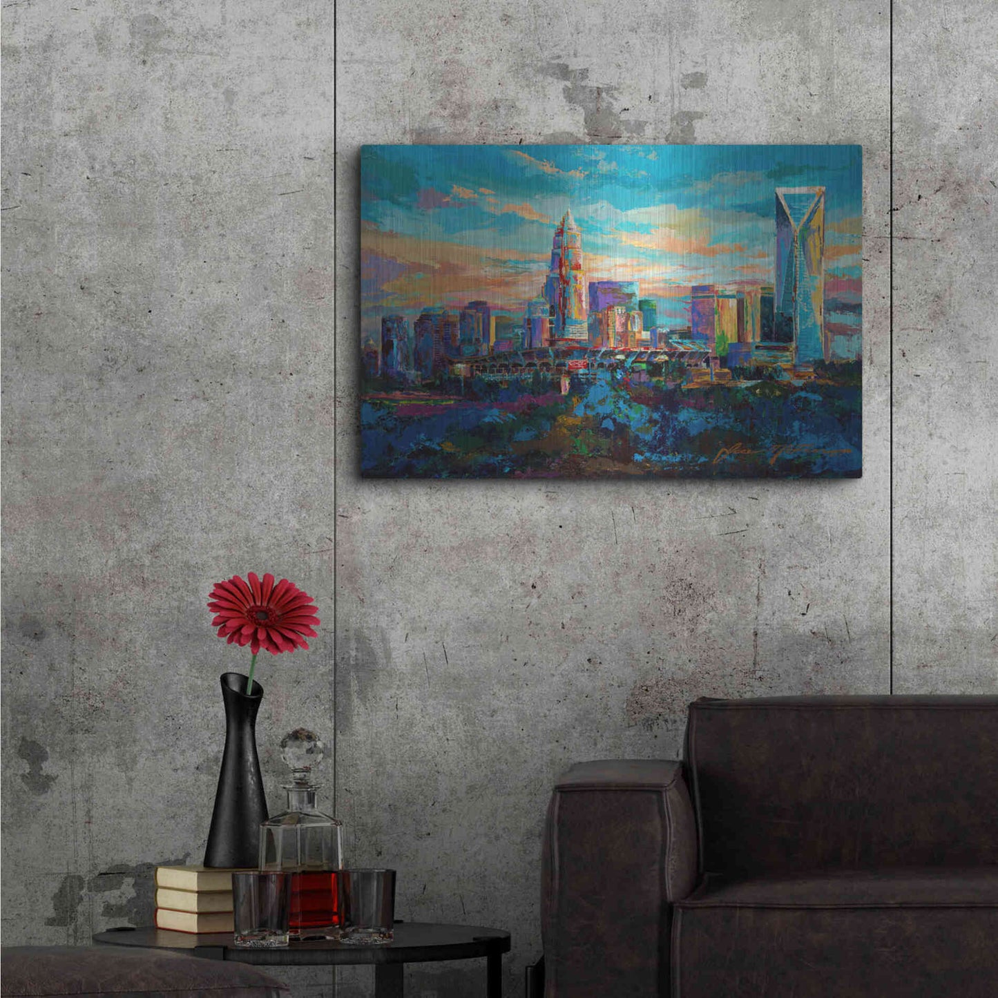 Luxe Metal Art 'The Queen City Charlotte North Carolina' by Jace D McTier, Metal Wall Art,36x24