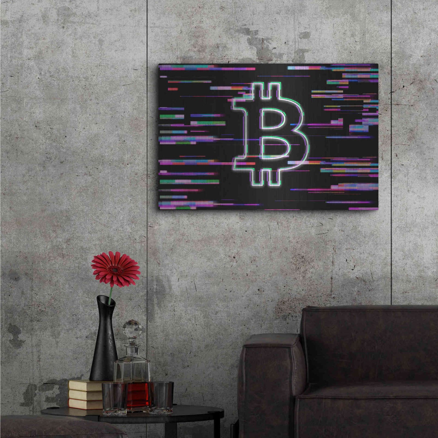 Luxe Metal Art 'Bitcoin Life' Metal Wall Art,36x24