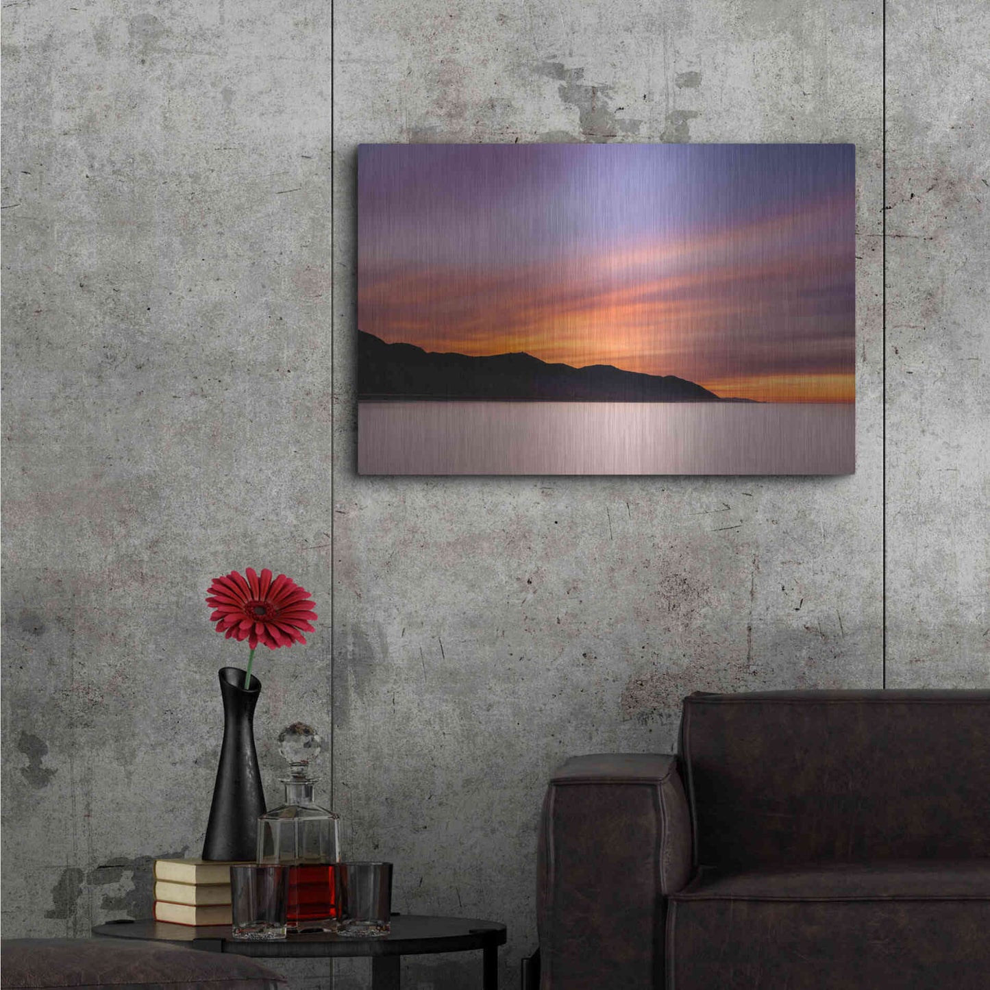 Luxe Metal Art 'Streaking Dawn' by Chris Moyer, Metal Wall Art,36x24