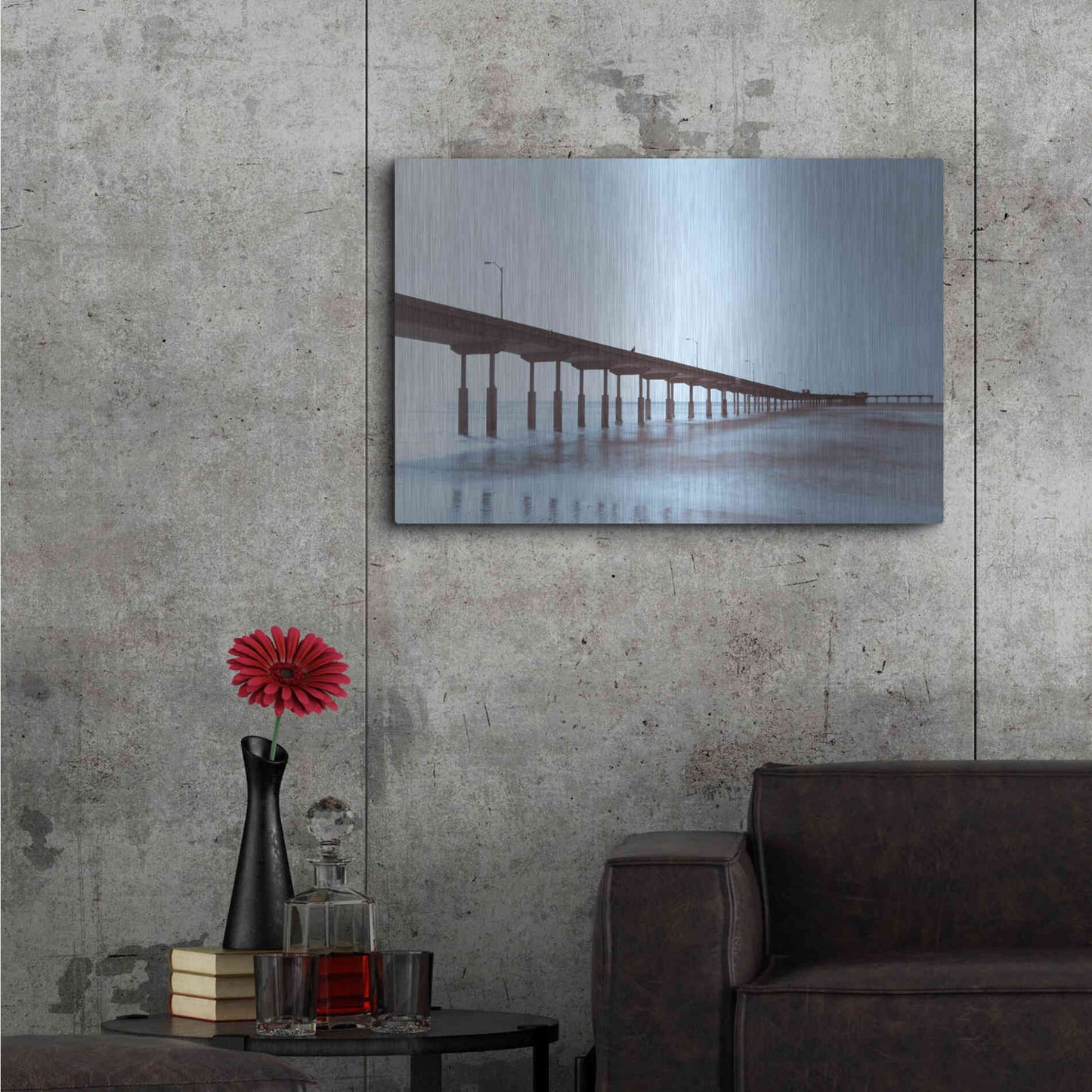 Luxe Metal Art 'Pier Tone' by Chris Moyer, Metal Wall Art,36x24