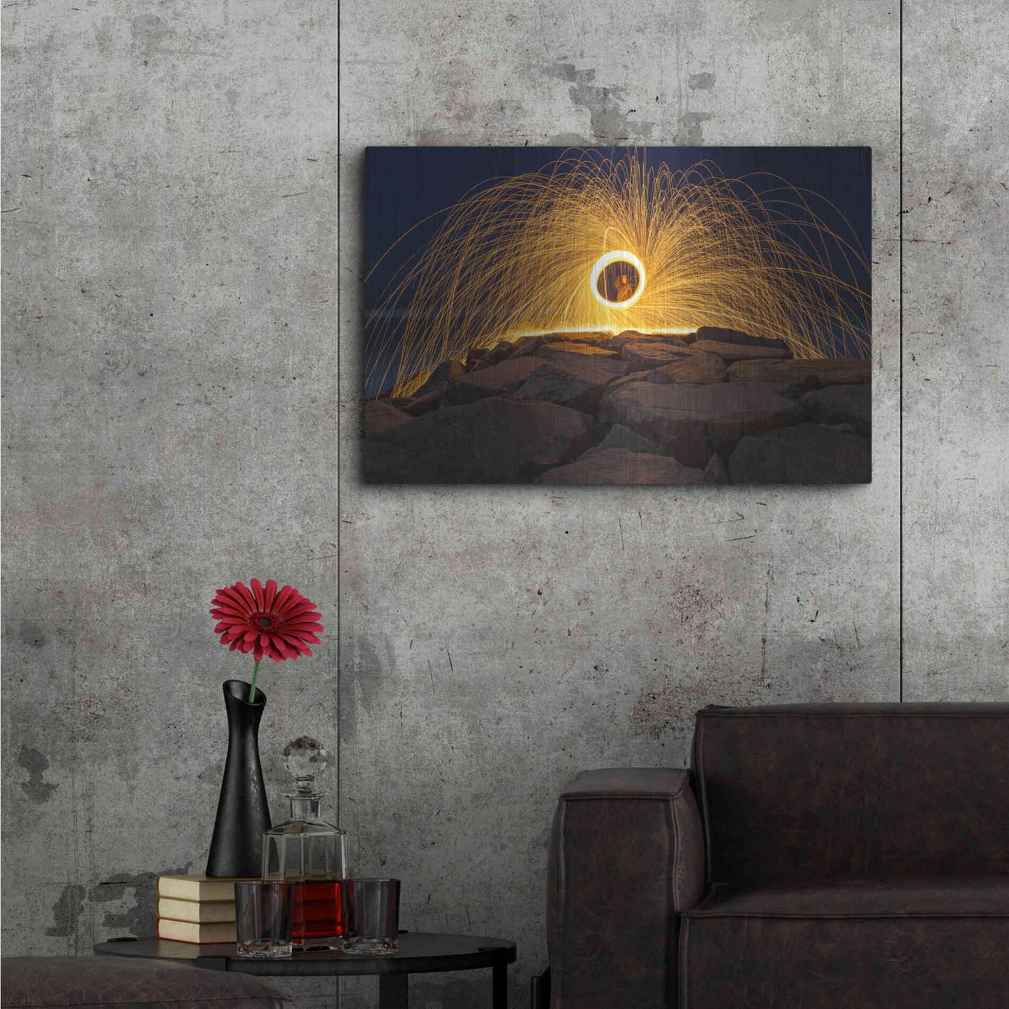 Luxe Metal Art 'Ponto Bursting' by Chris Moyer, Metal Wall Art,36x24