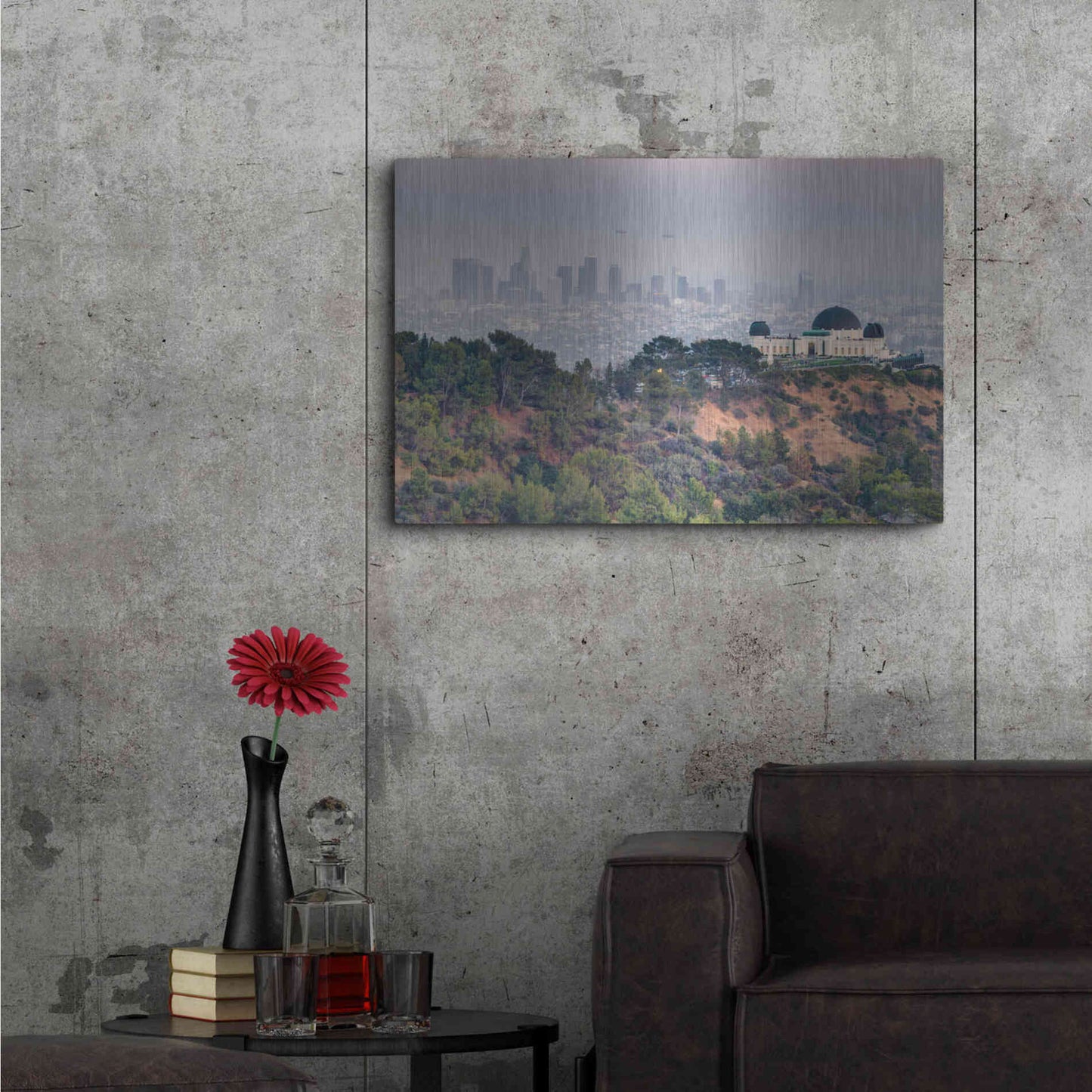 Luxe Metal Art 'Griffith Over LA' by Chris Moyer, Metal Wall Art,36x24