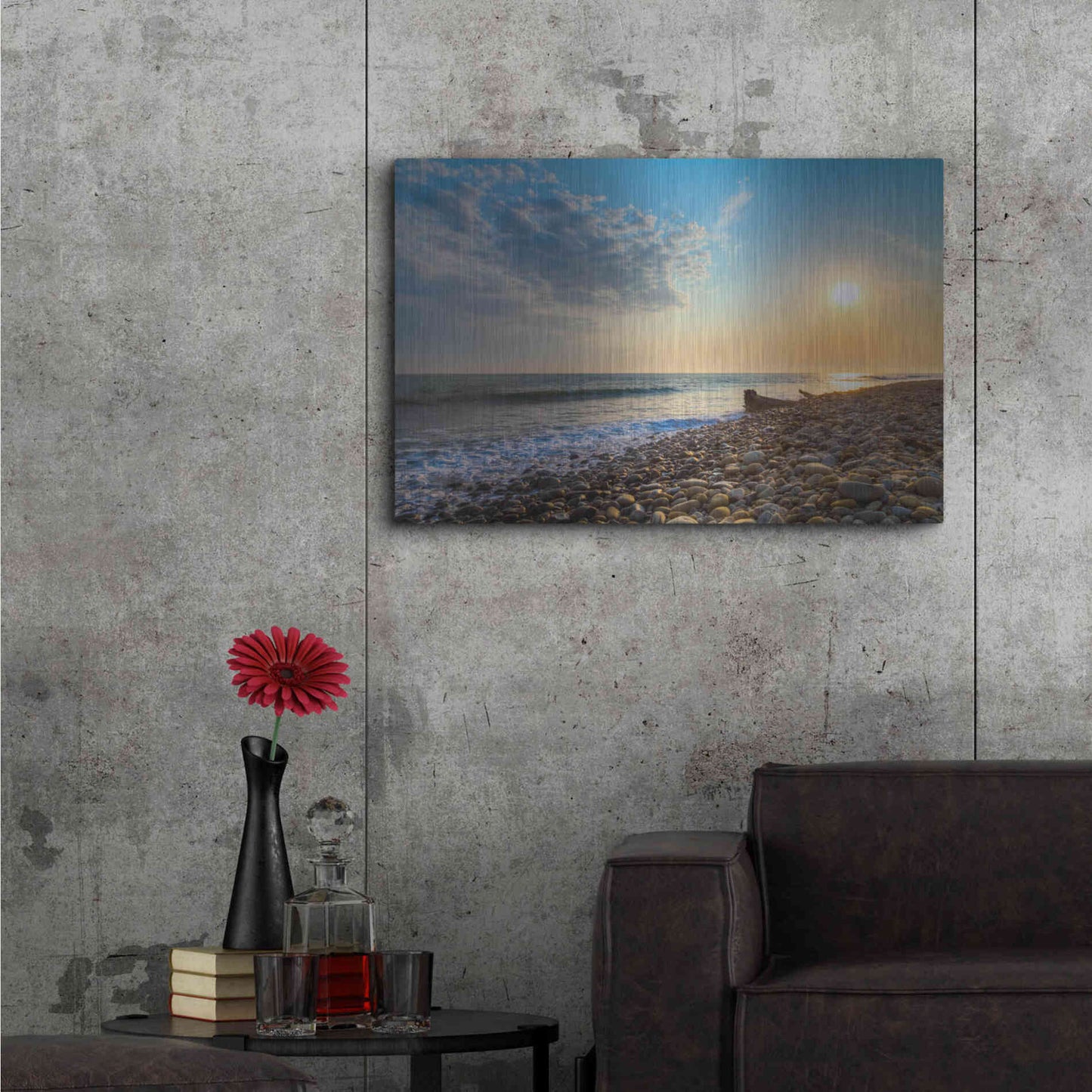 Luxe Metal Art 'Rockin Sunset' by Chris Moyer, Metal Wall Art,36x24