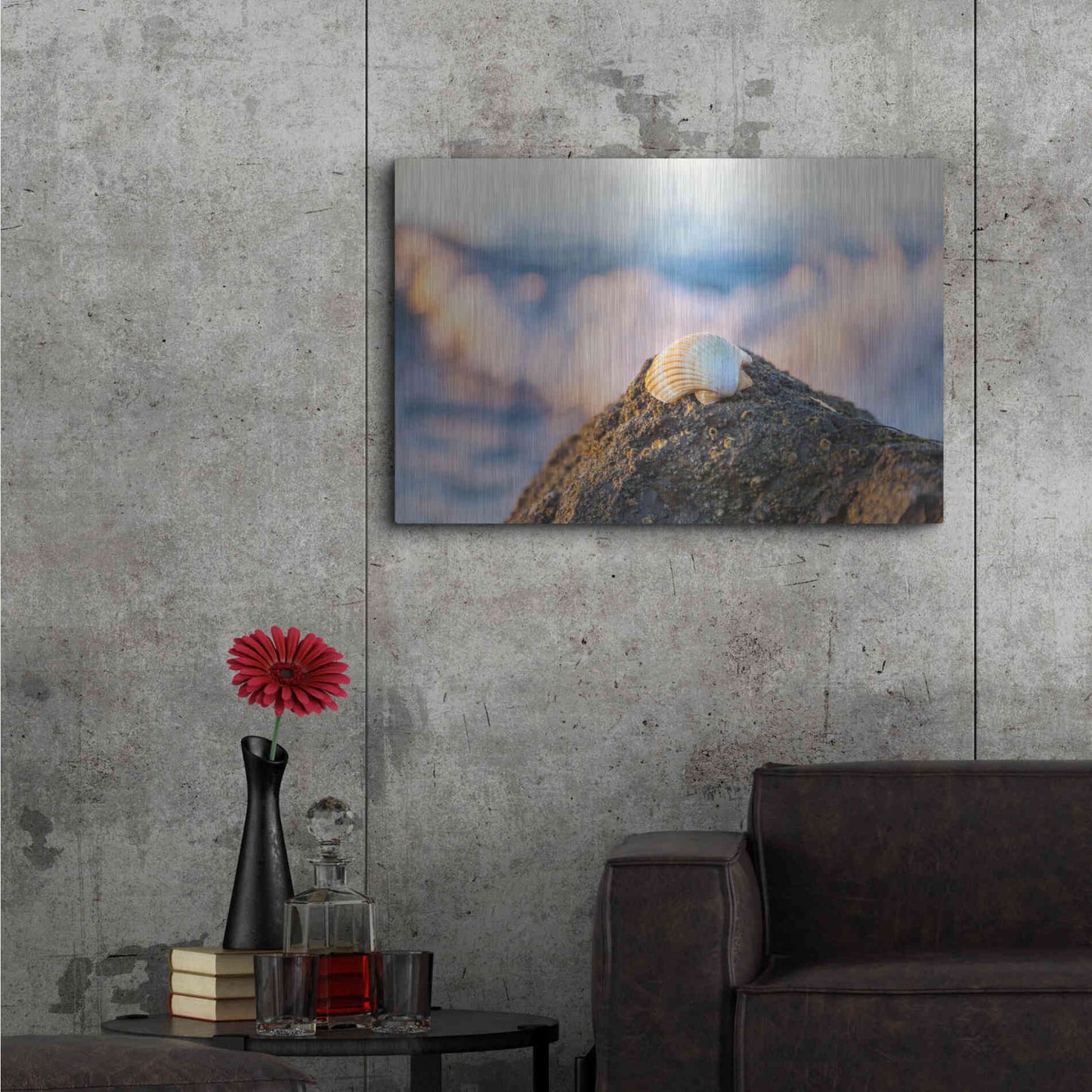 Luxe Metal Art 'Shellview Surf' by Chris Moyer, Metal Wall Art,36x24