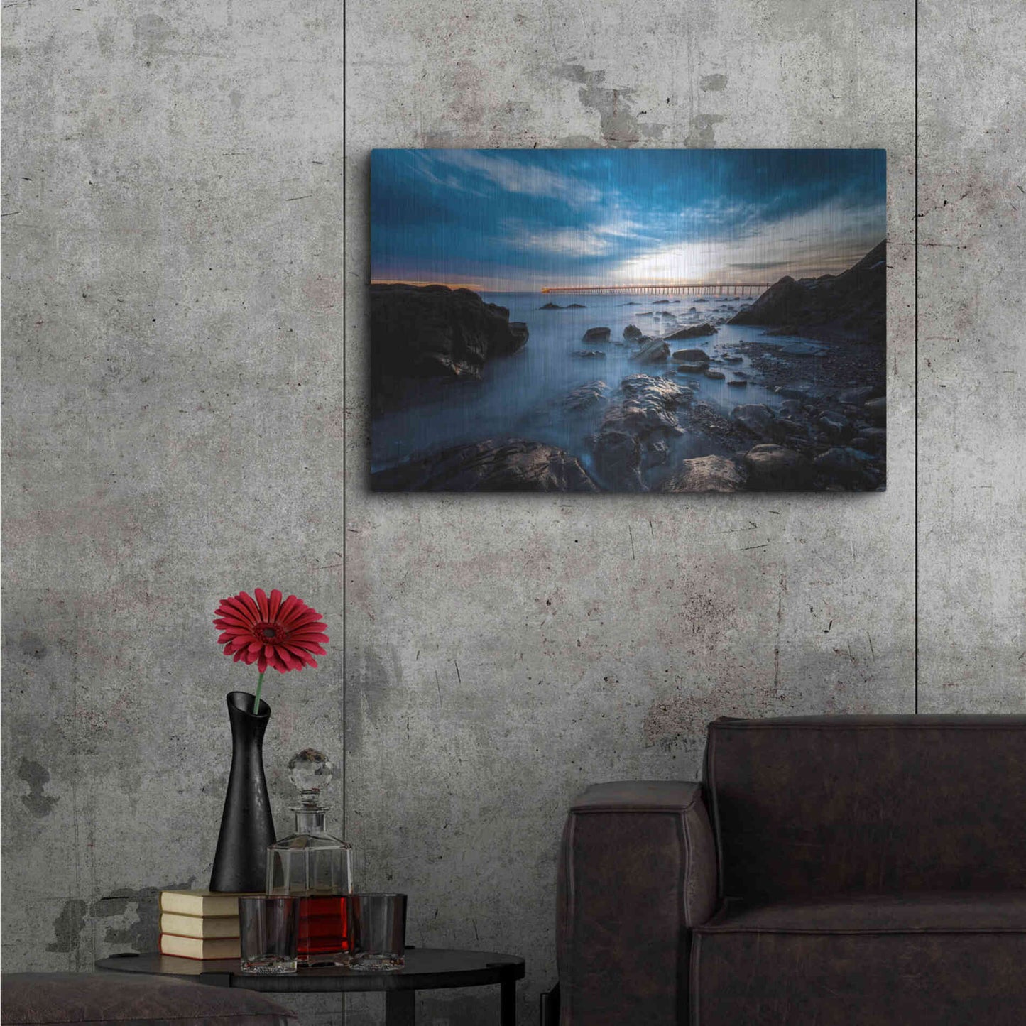 Luxe Metal Art 'Bacara Twilight' by Chris Moyer, Metal Wall Art,36x24