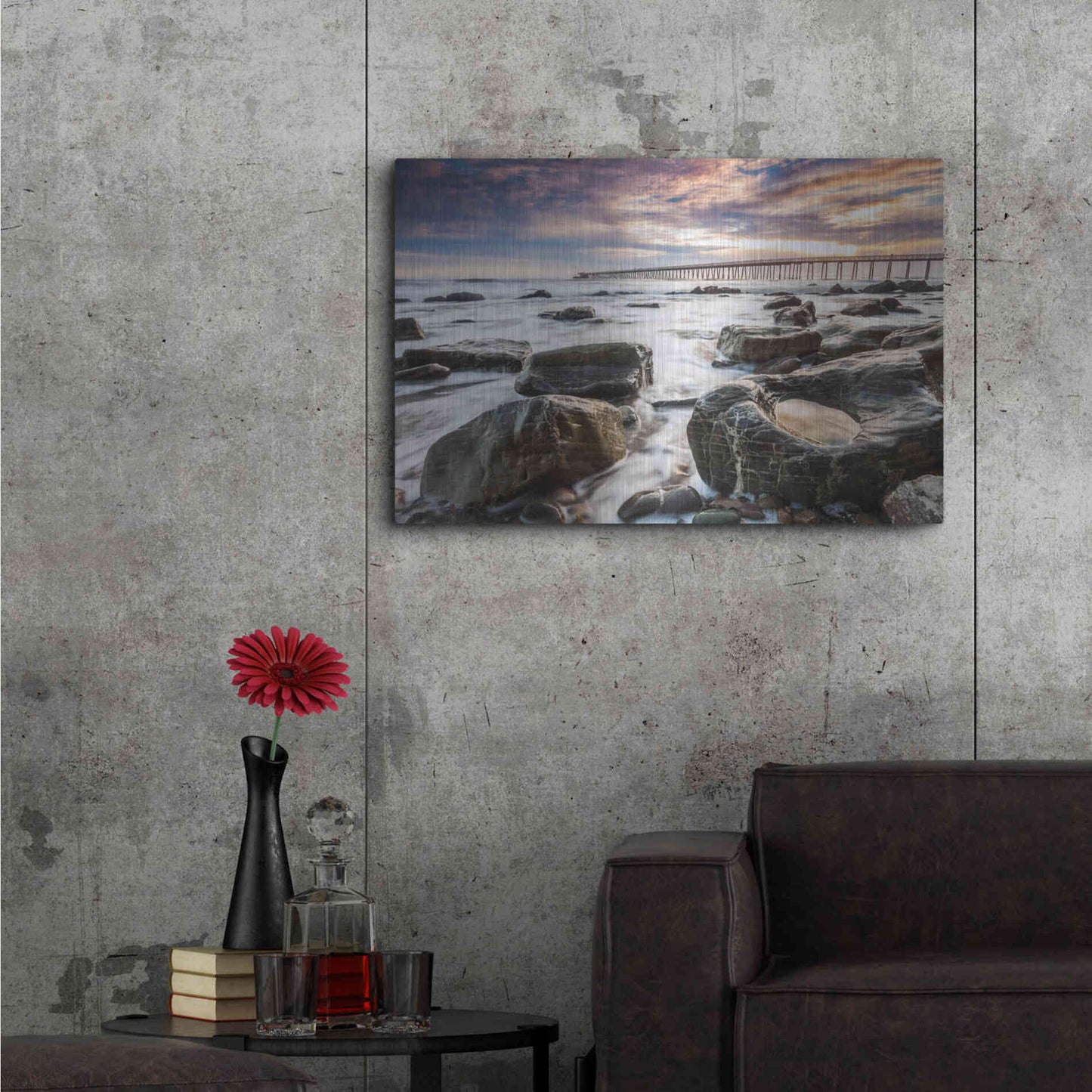 Luxe Metal Art 'Goleta Shores' by Chris Moyer, Metal Wall Art,36x24