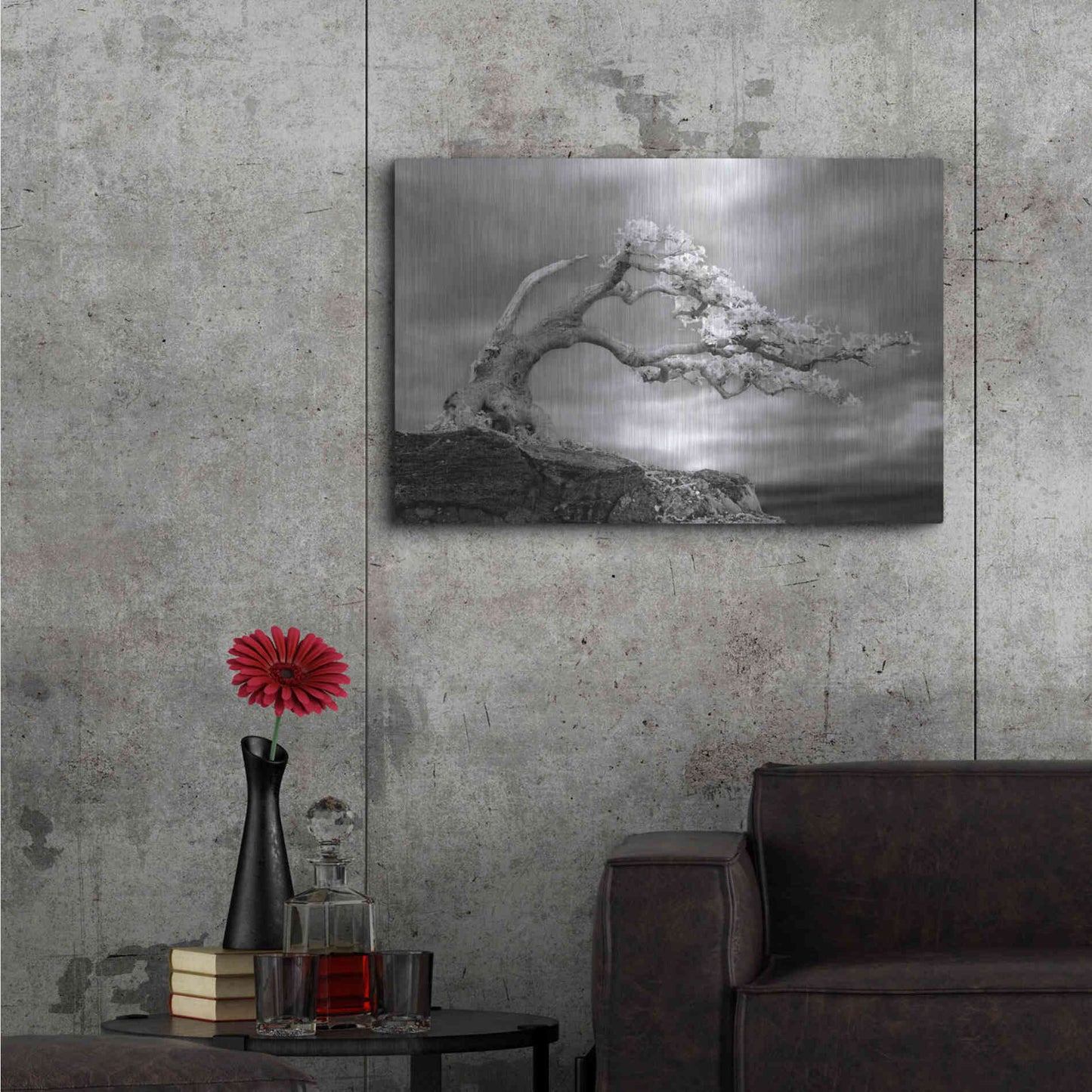 Luxe Metal Art 'Bonzai' by Mike Jones, Metal Wall Art,36x24