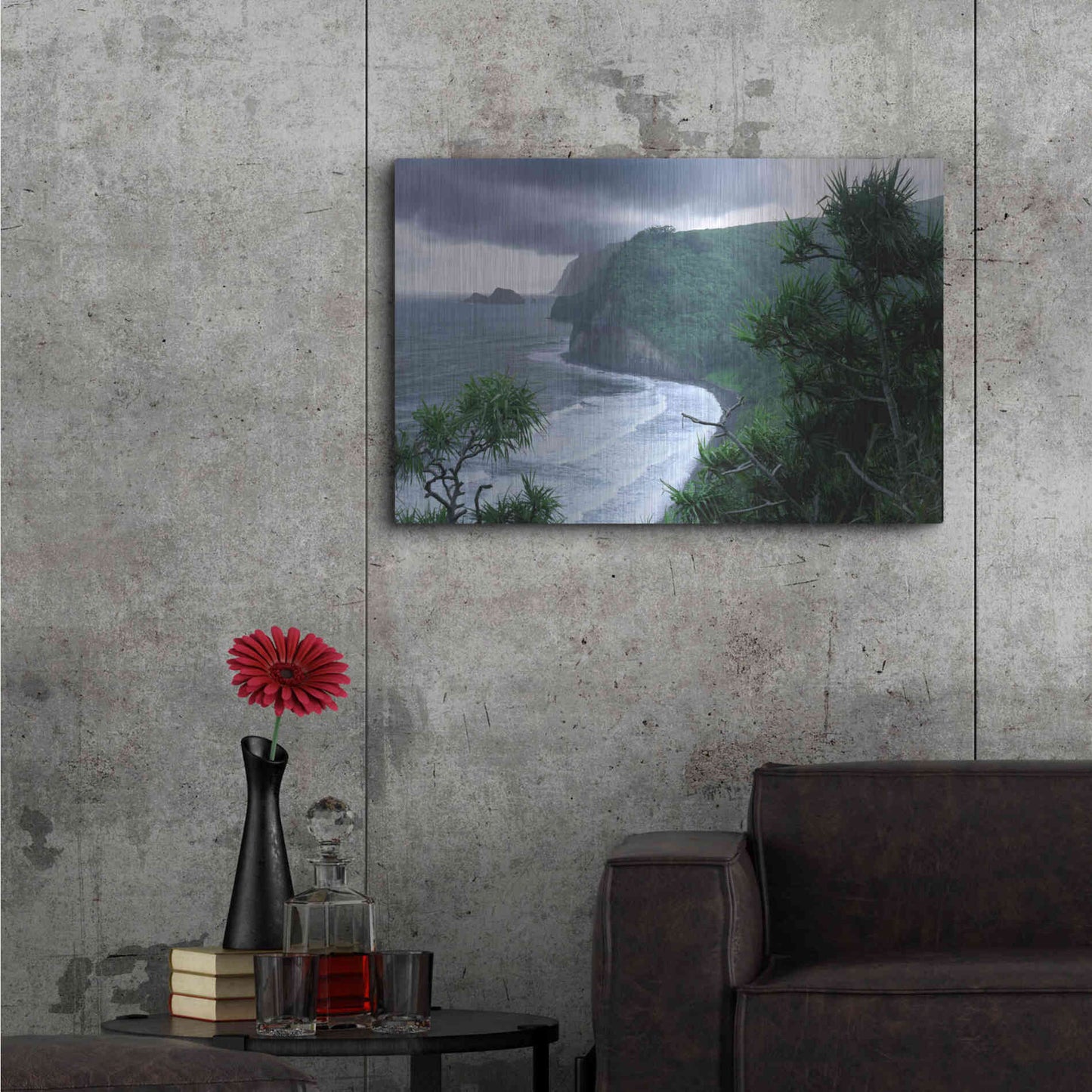 Luxe Metal Art 'Pololu Valley' by Mike Jones, Metal Wall Art,36x24