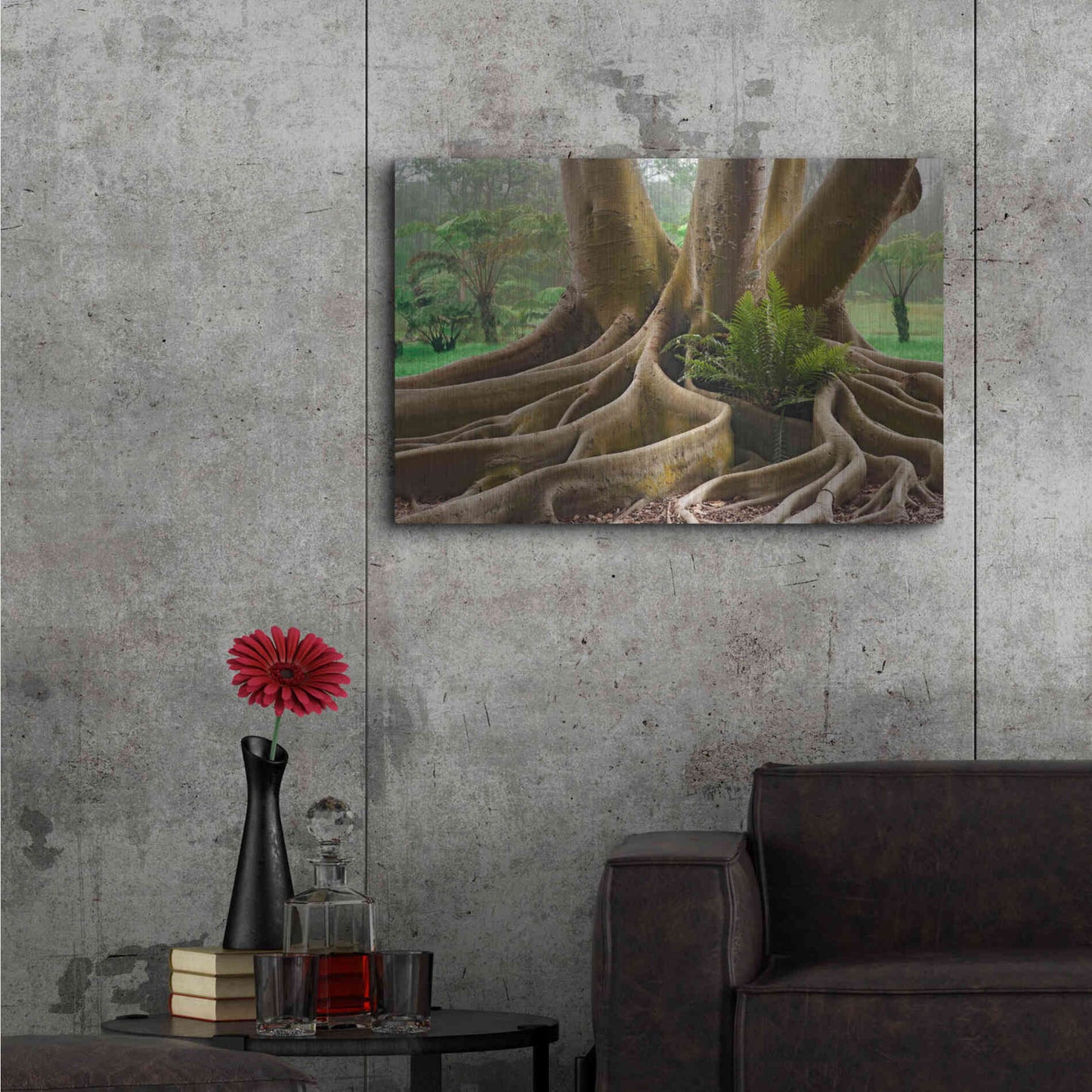 Luxe Metal Art 'Roots Sarasots Big Tree' by Mike Jones, Metal Wall Art,36x24