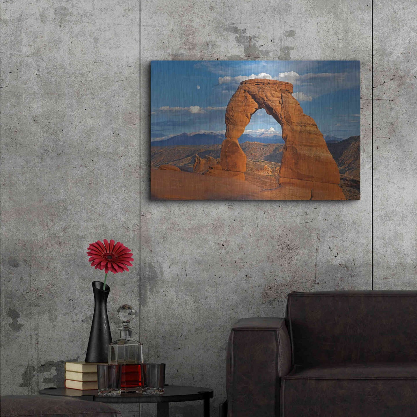 Luxe Metal Art 'Delicate Arch Sunset' by Mike Jones, Metal Wall Art,36x24