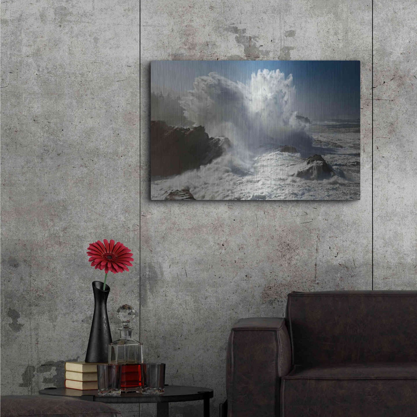 Luxe Metal Art 'Oregon Shore Acres SP Wave' by Mike Jones, Metal Wall Art,36x24