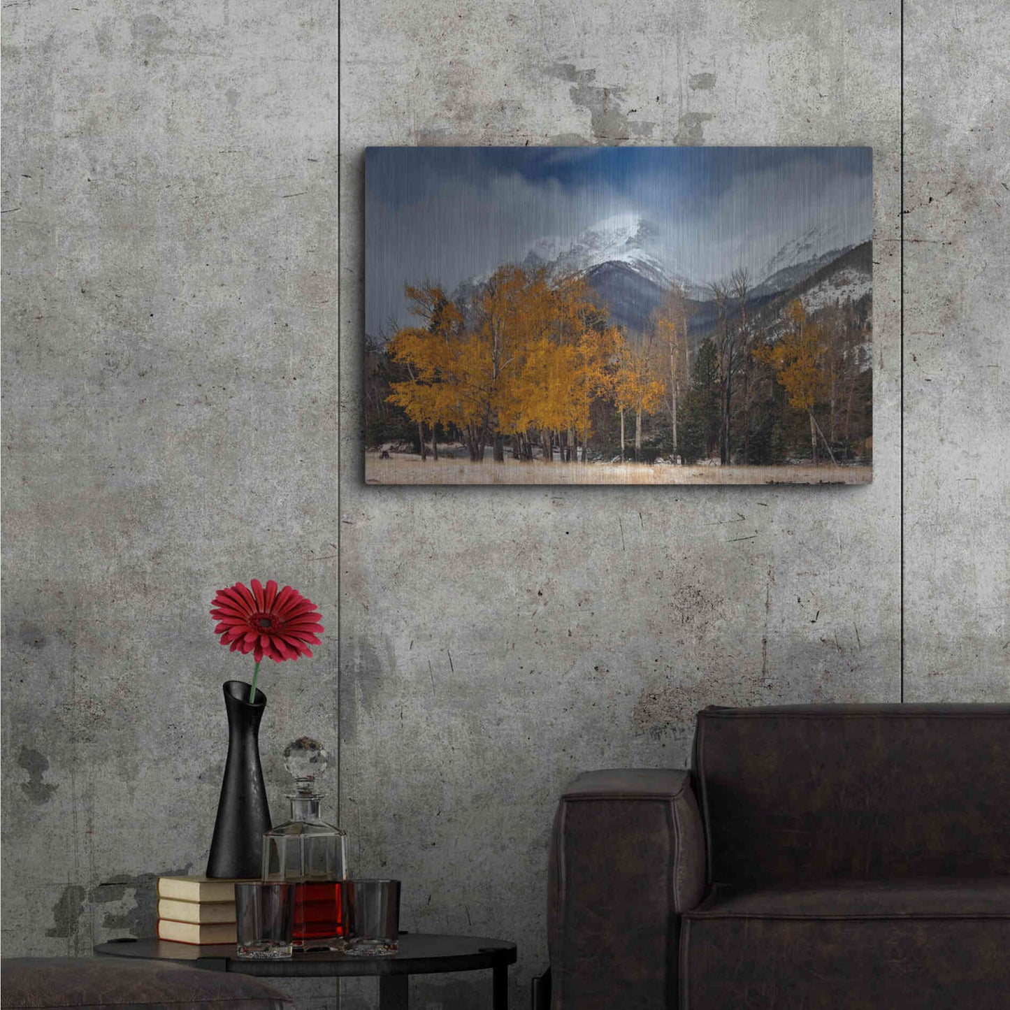 Luxe Metal Art 'RMNP Aspens and Storm Clouds' by Mike Jones, Metal Wall Art,36x24