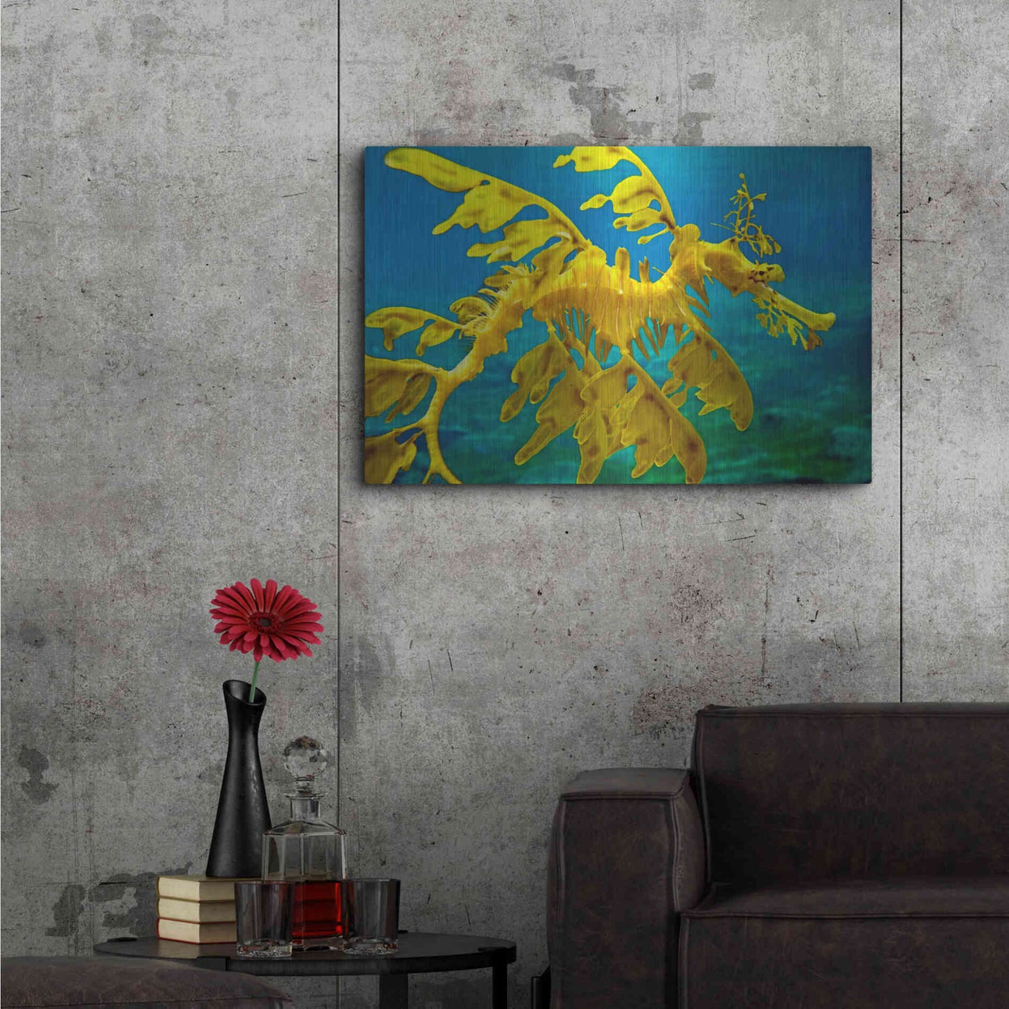 Luxe Metal Art 'Sea Dragon' by Mike Jones, Metal Wall Art,36x24