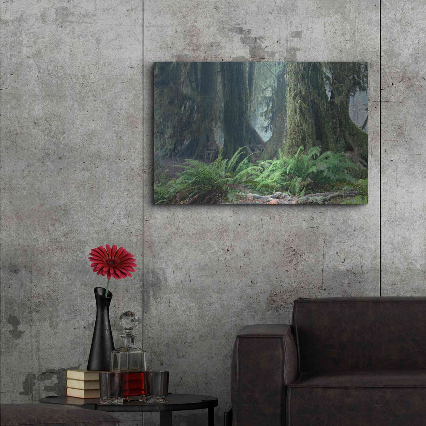 Luxe Metal Art 'Washington Olympic NP Foggy Ferns' by Mike Jones, Metal Wall Art,36x24