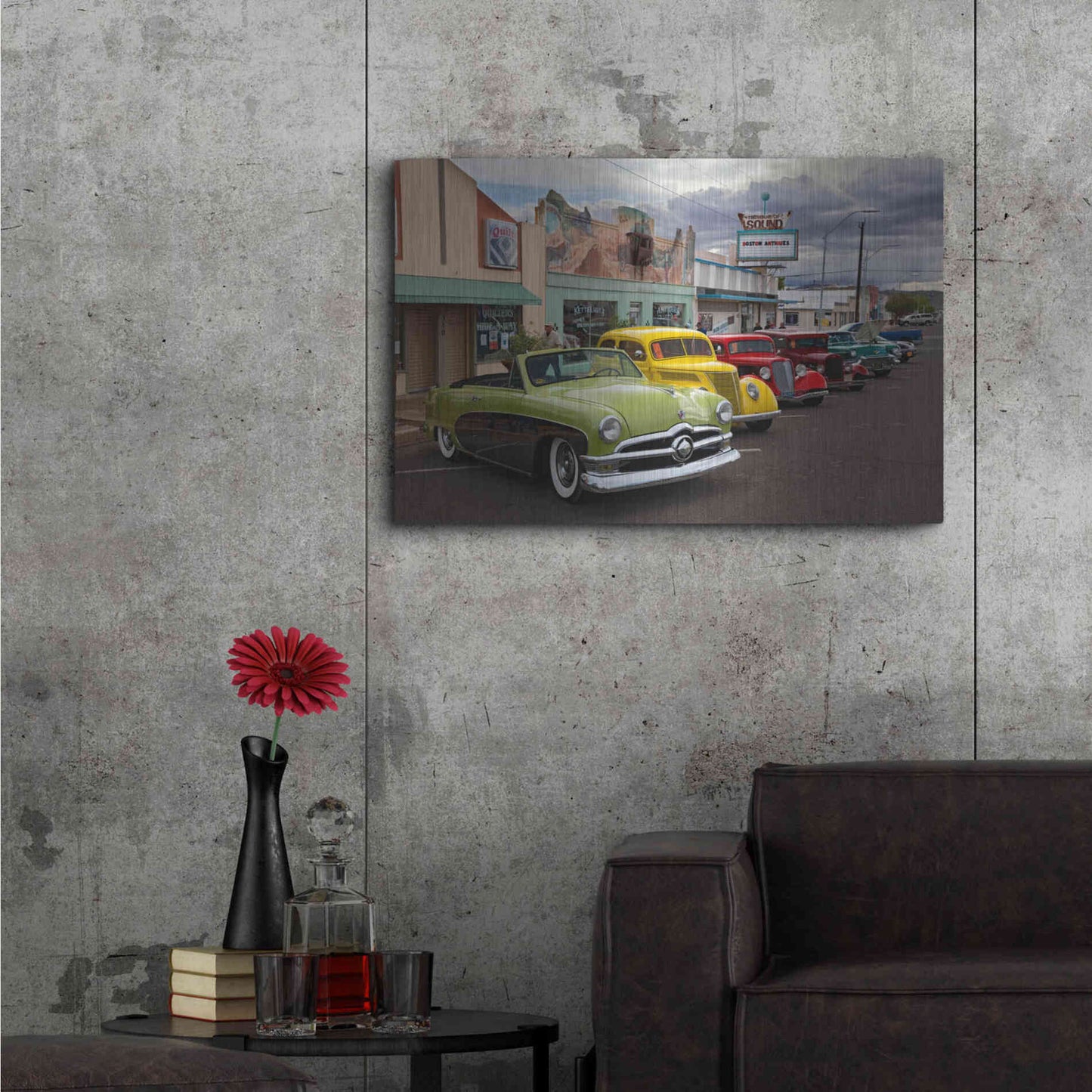 Luxe Metal Art 'Route 66 Fun Run Kingman' by Mike Jones, Metal Wall Art,36x24