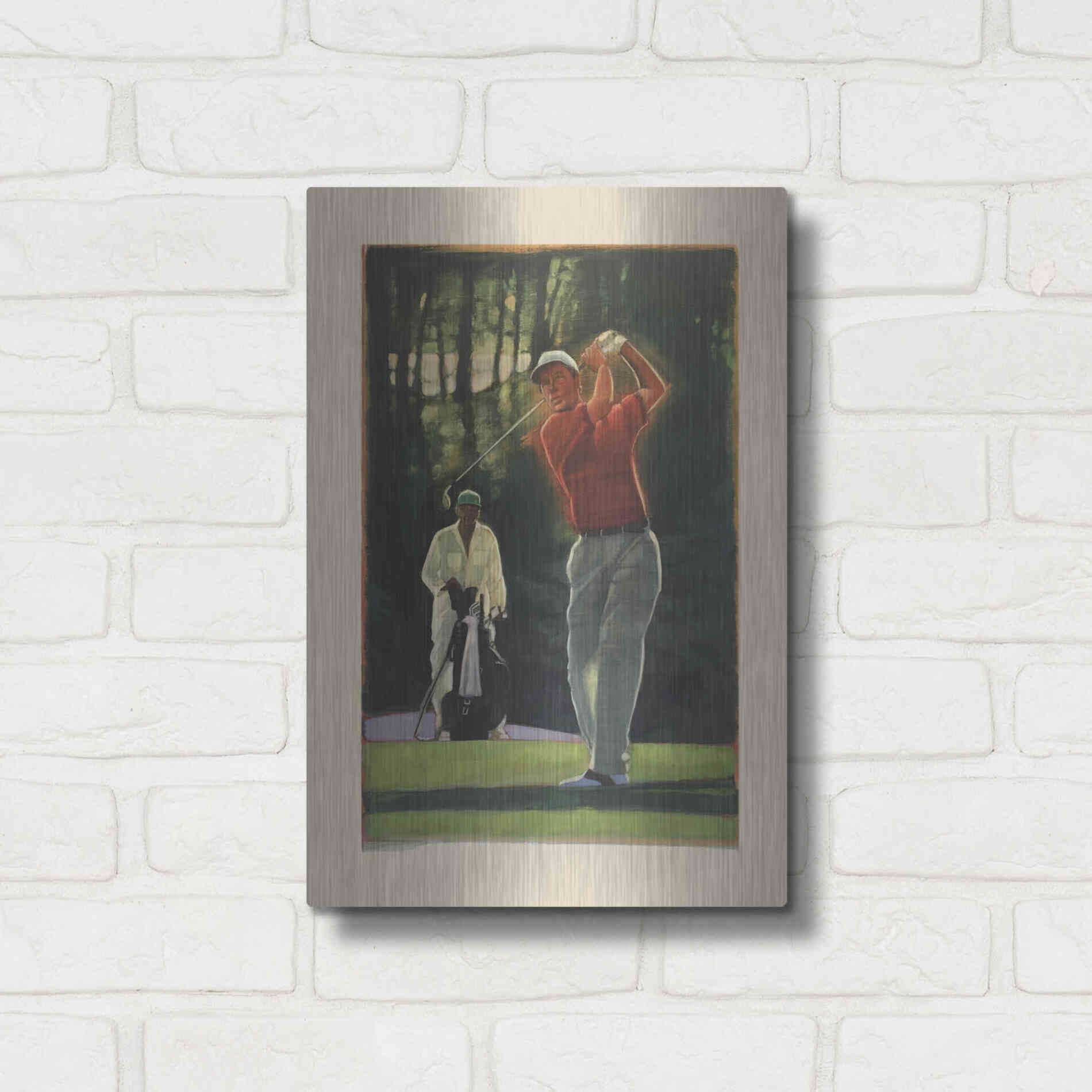 Luxe Metal Art 'The Golfer' by Bruce Dean, Metal Wall Art,12x16