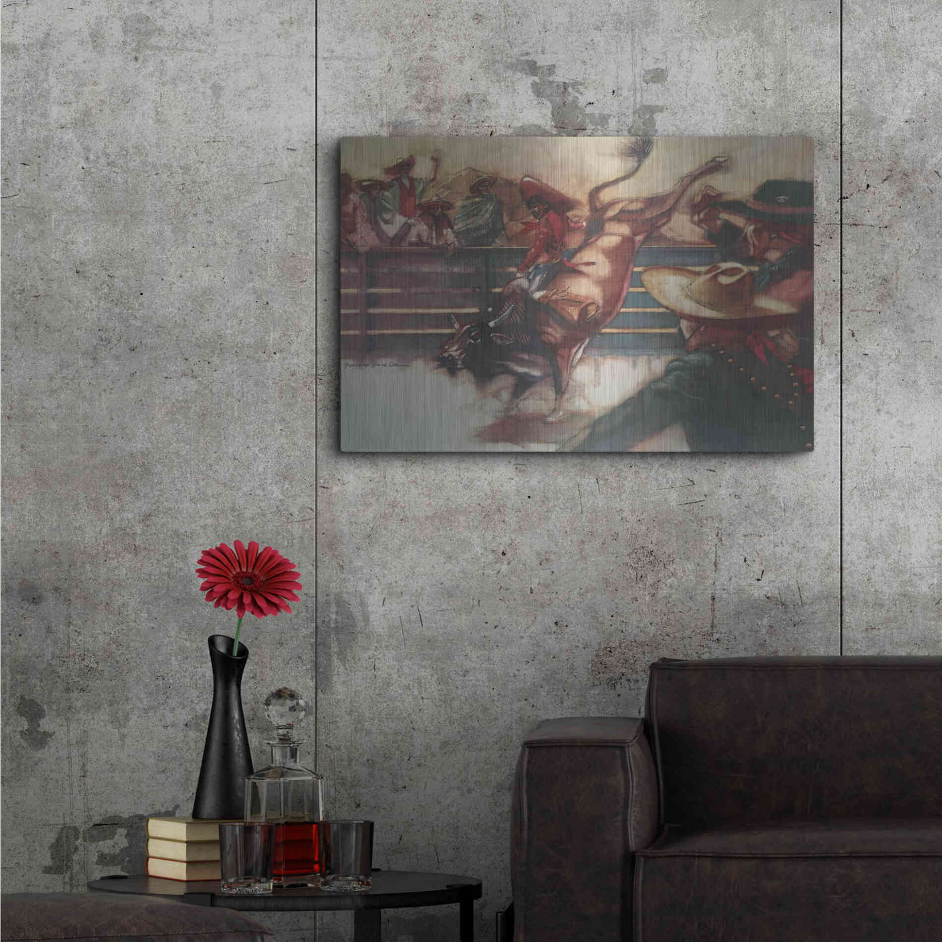 Luxe Metal Art 'The Rodeo' by Bruce Dean, Metal Wall Art,36x24