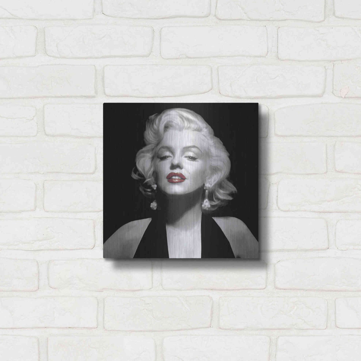 Luxe Metal Art 'Halter Top Marilyn Red Lips' by Chris Consani, Metal Wall Art,12x12